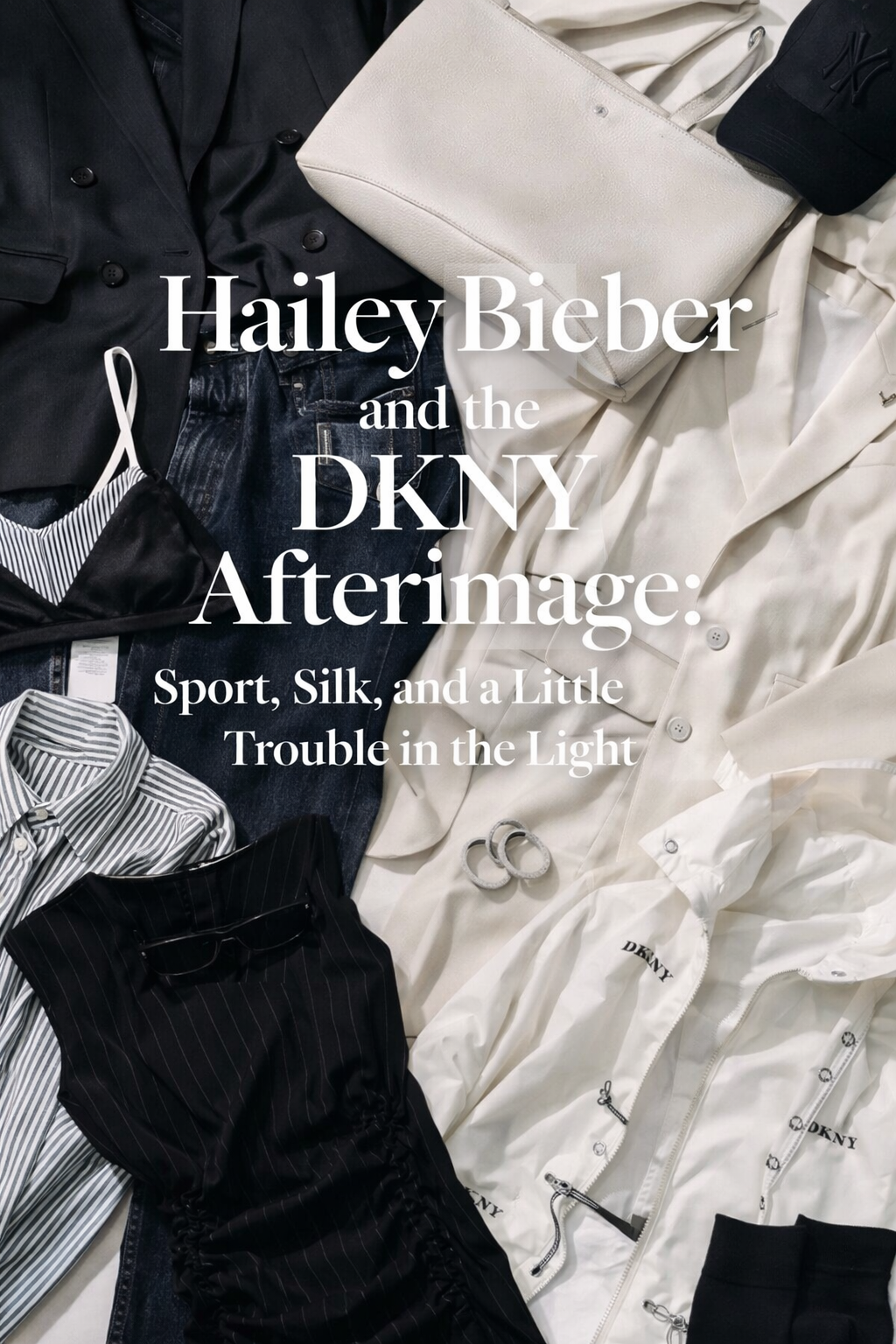 Hailey Bieber and the DKNY Afterimage: Sport, Silk, and a Little Trouble in the Light