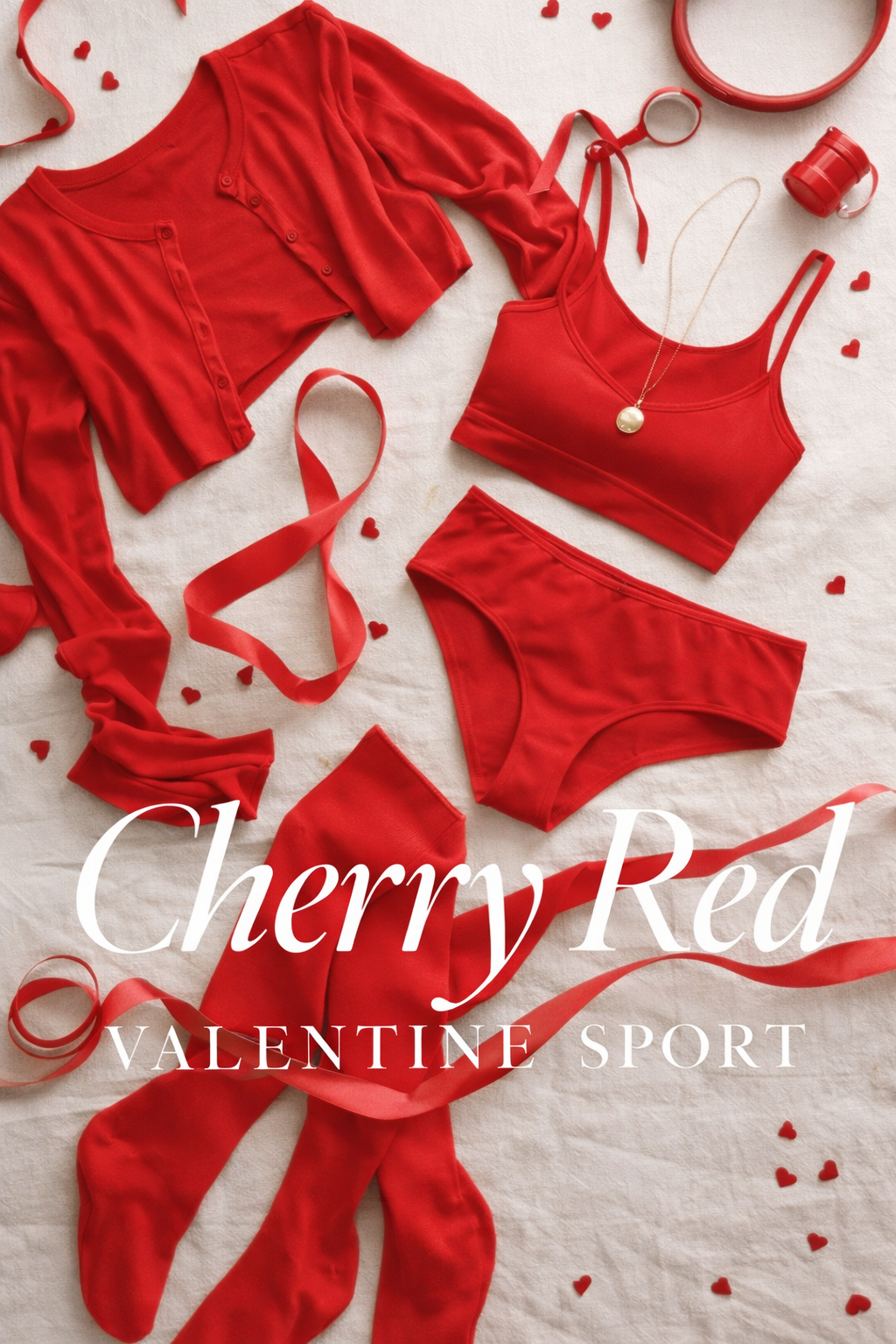 Elsa Hosk in Cherry Red Valentine Sport
