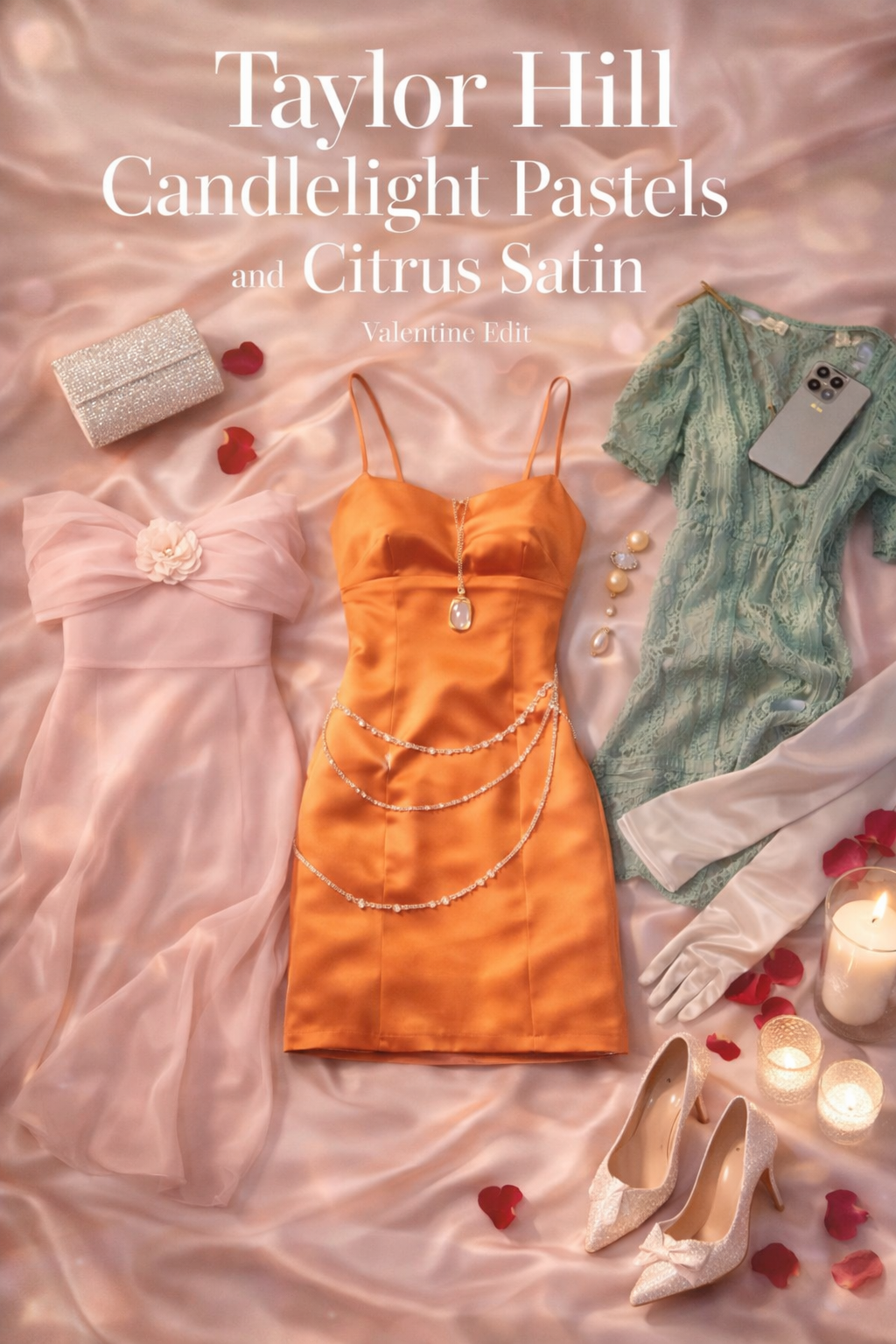 Taylor Hill in Candlelight Pastels and Citrus Satin