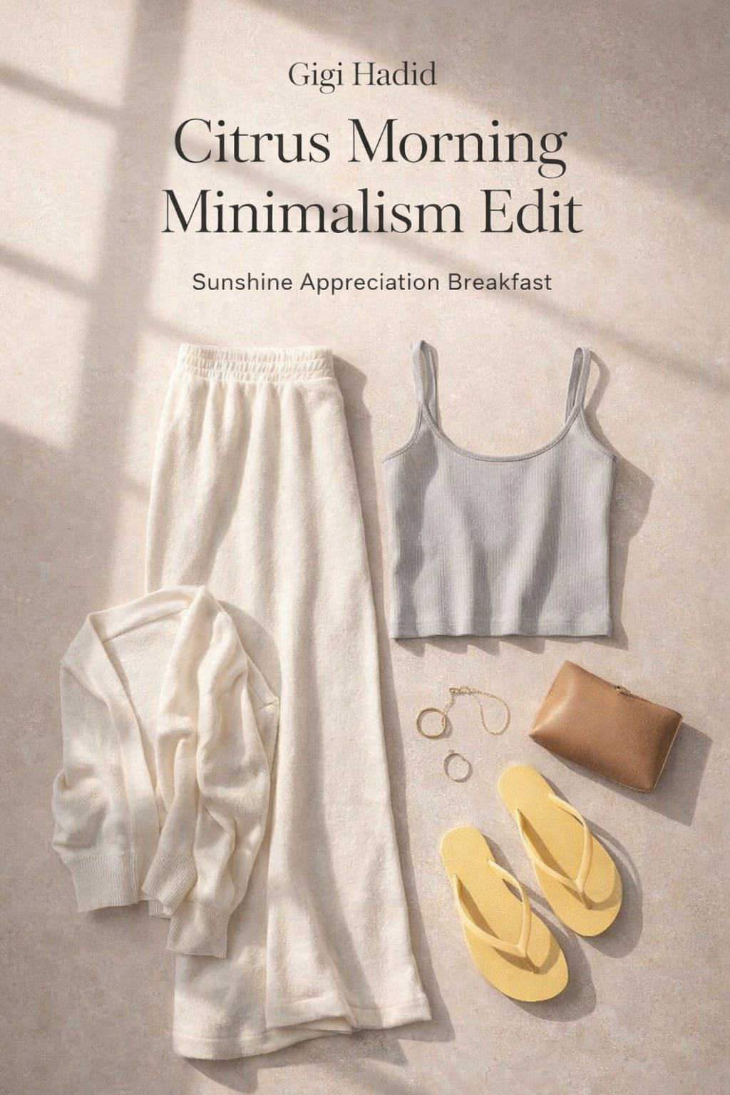 Gigi Hadid in Citrus Morning Minimalism Edit