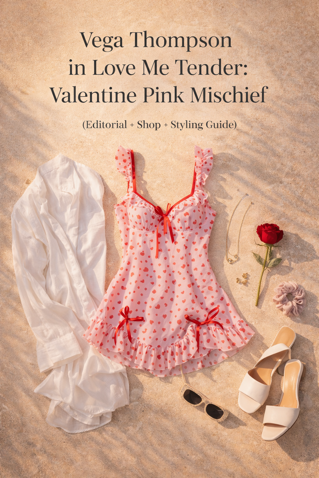 Vega Thompson in Love Me Tender: Valentine Pink Mischief (Editorial + Shop + Styling Guide)