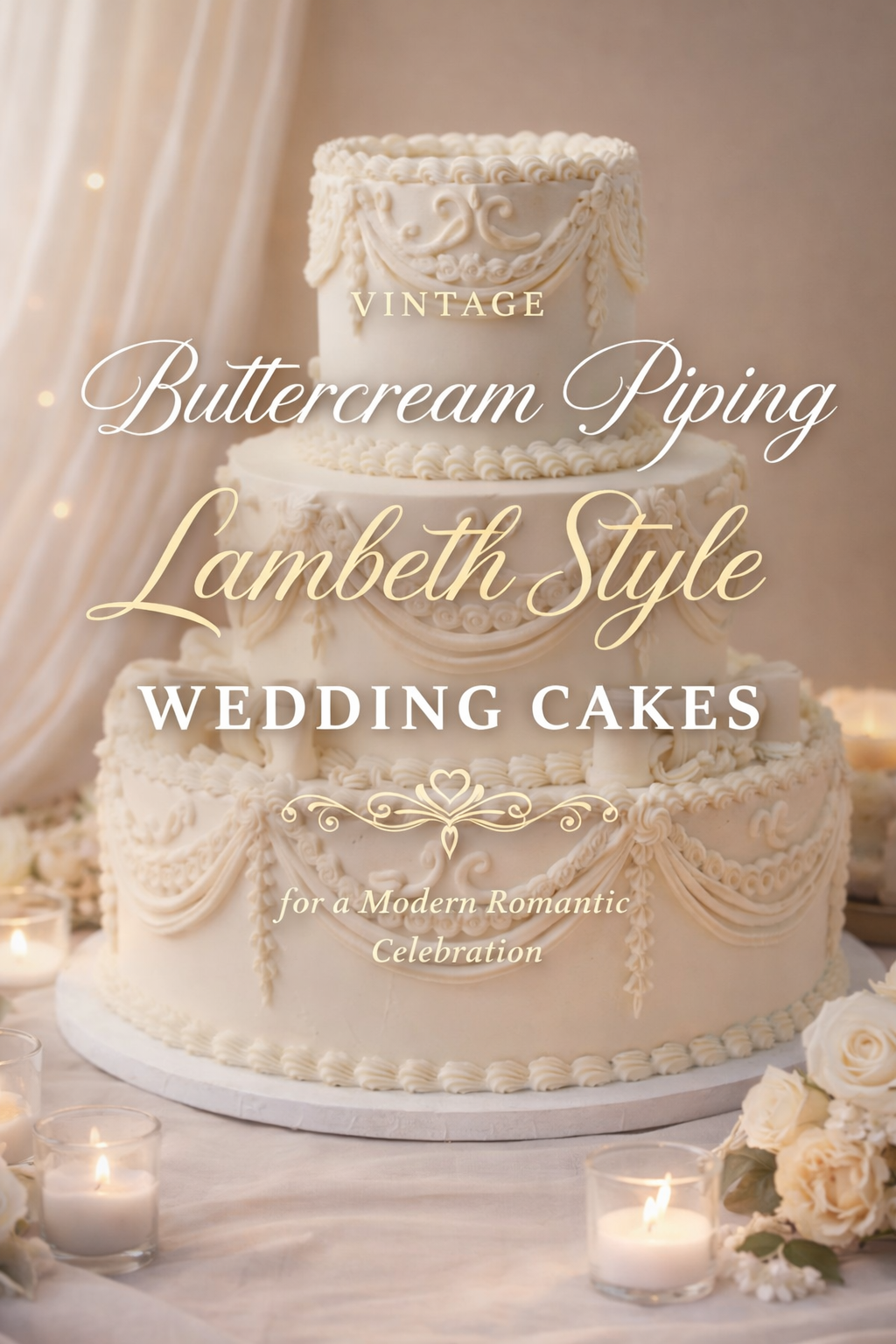 10 Vintage Buttercream Piping Lambeth Style Wedding Cakes for a Modern Romantic Celebration