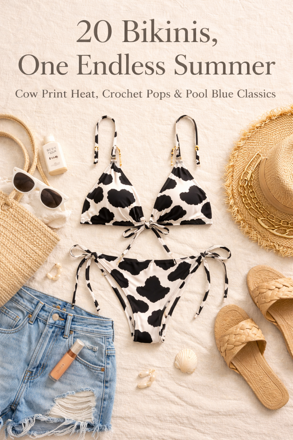20 Bikinis, One Endless Summer: Cow Print Heat, Crochet Pops, and Pool Blue Classics