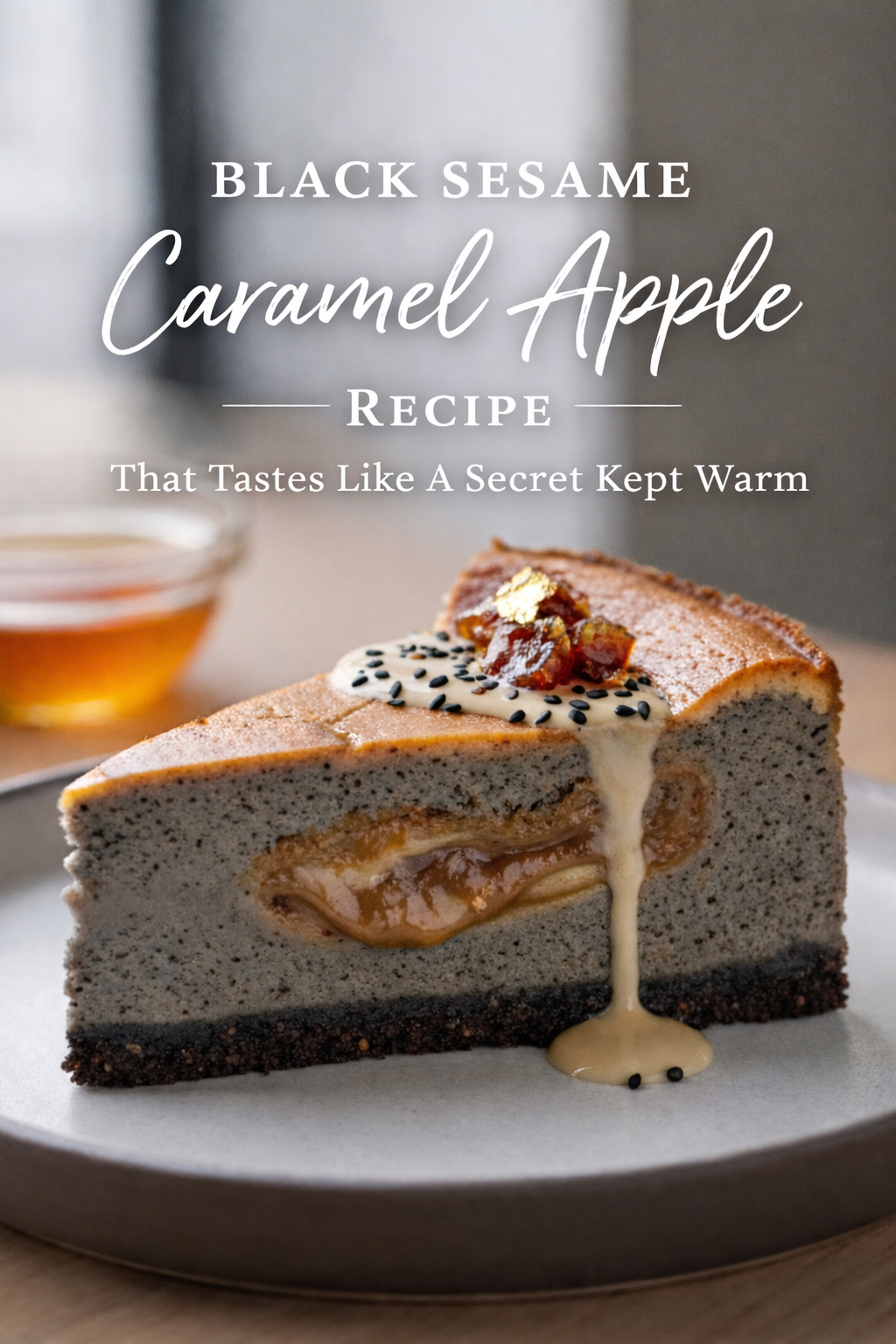 Black Sesame Caramel Apple Cheesecake Recipe That Tastes Like A Secret Kept Warm