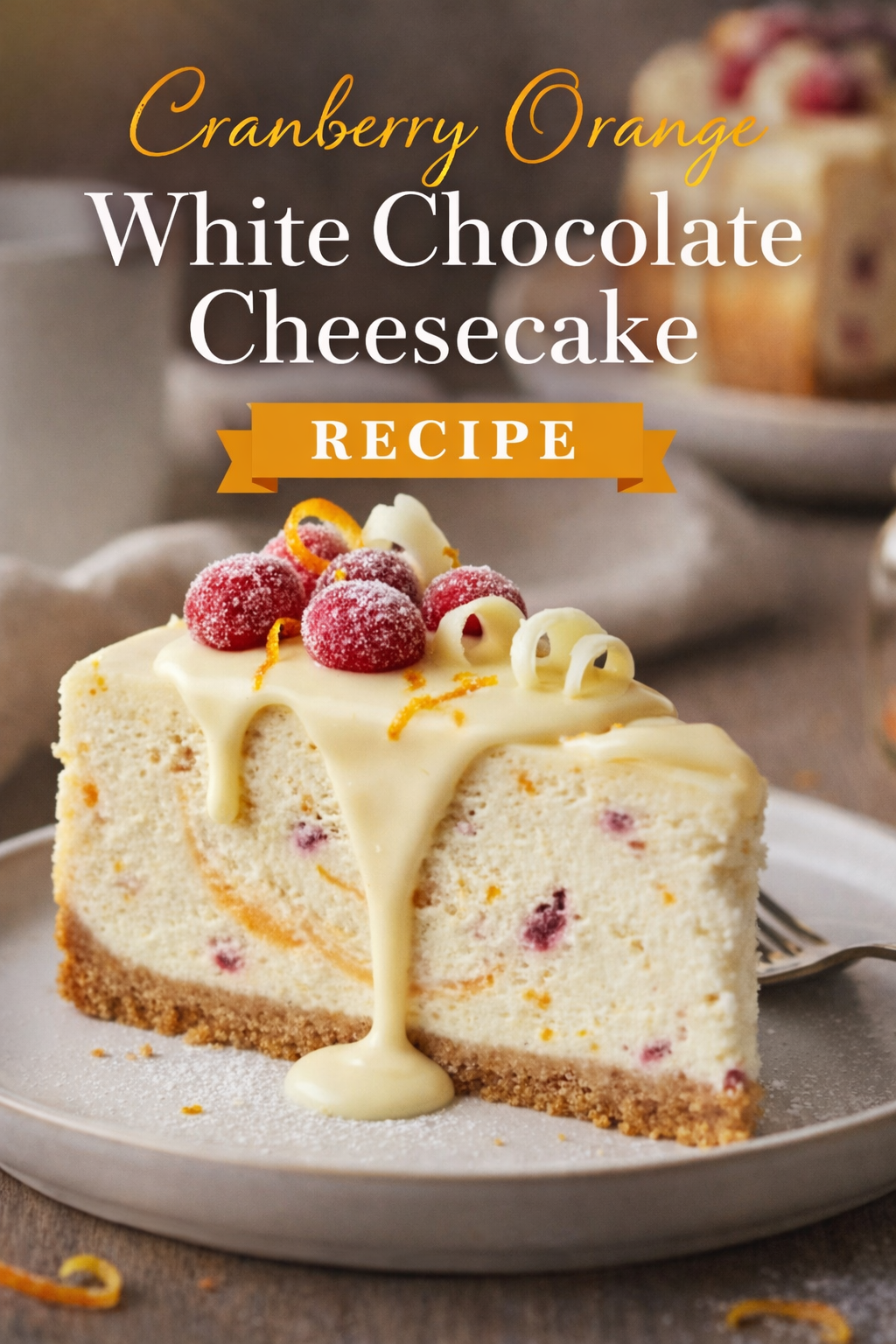 Cranberry Orange White Chocolate Cheesecake Recipe That Tastes Like Winter Sunlight