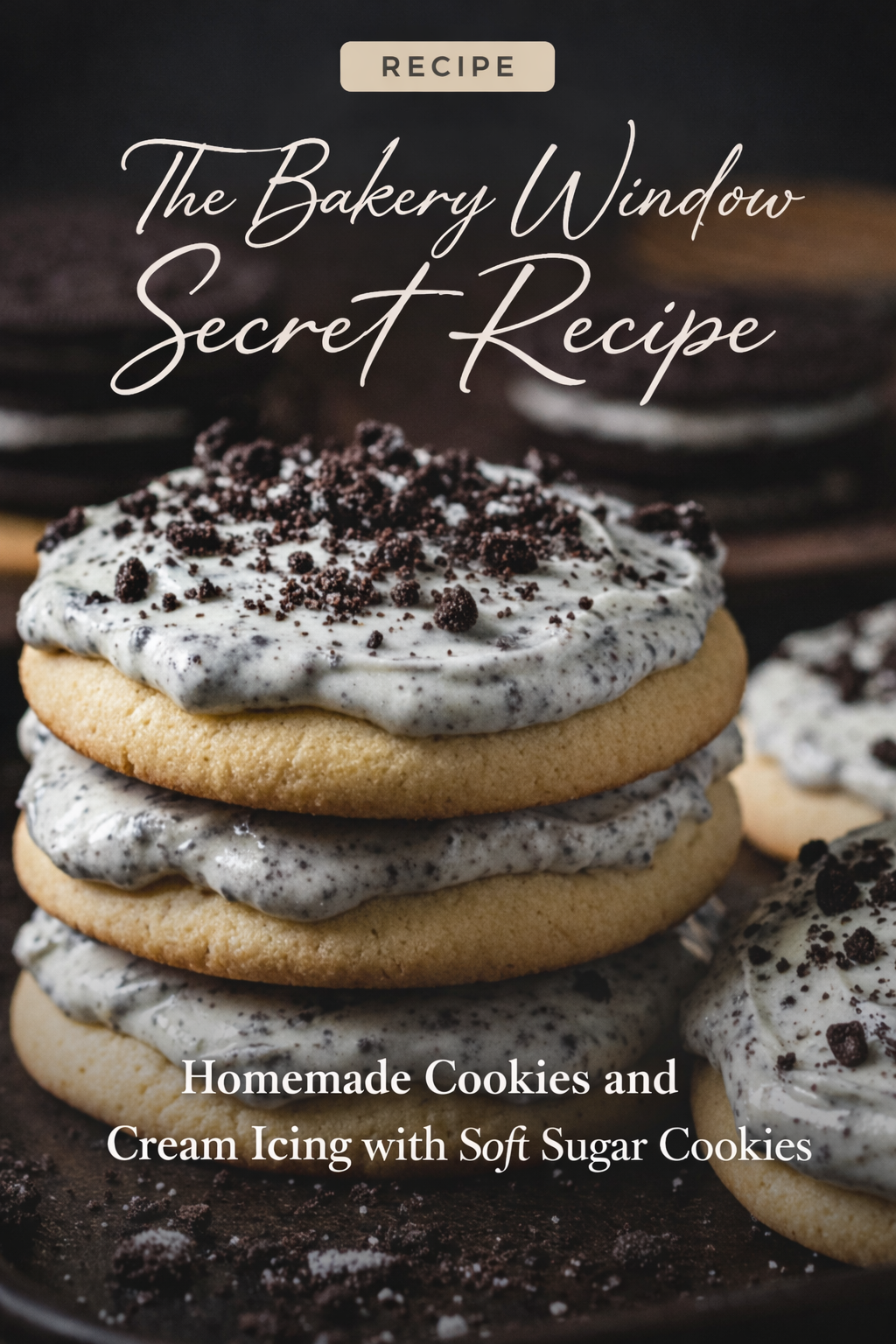 The Bakery Window Secret Recipe, Homemade Cookies and Cream Icing with Soft Sugar Cookies