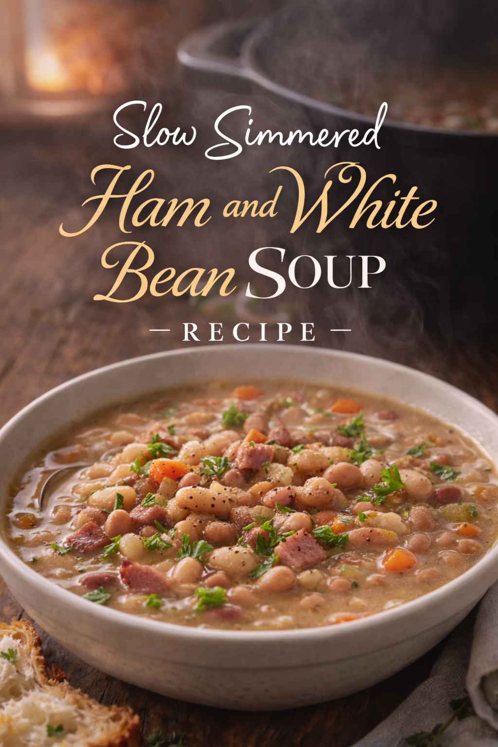 Slow Simmered Ham and White Bean Soup Recipe for Fireside Evenings