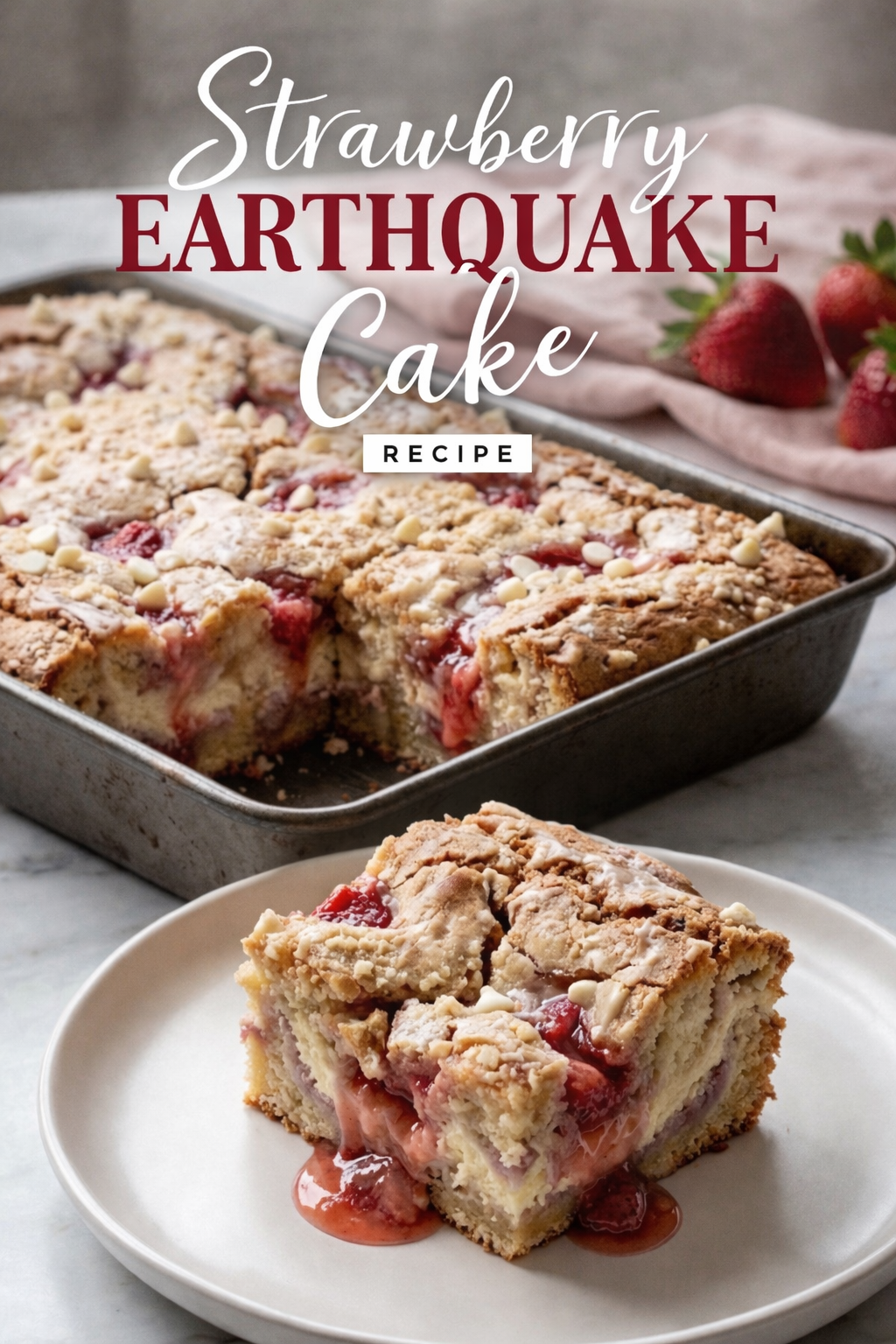 Strawberry Earthquake Cake Recipe