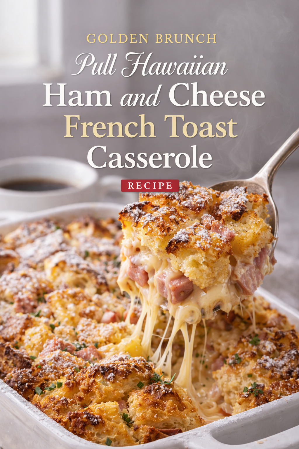 Golden Brunch Pull Hawaiian Ham and Cheese French Toast Casserole Recipe