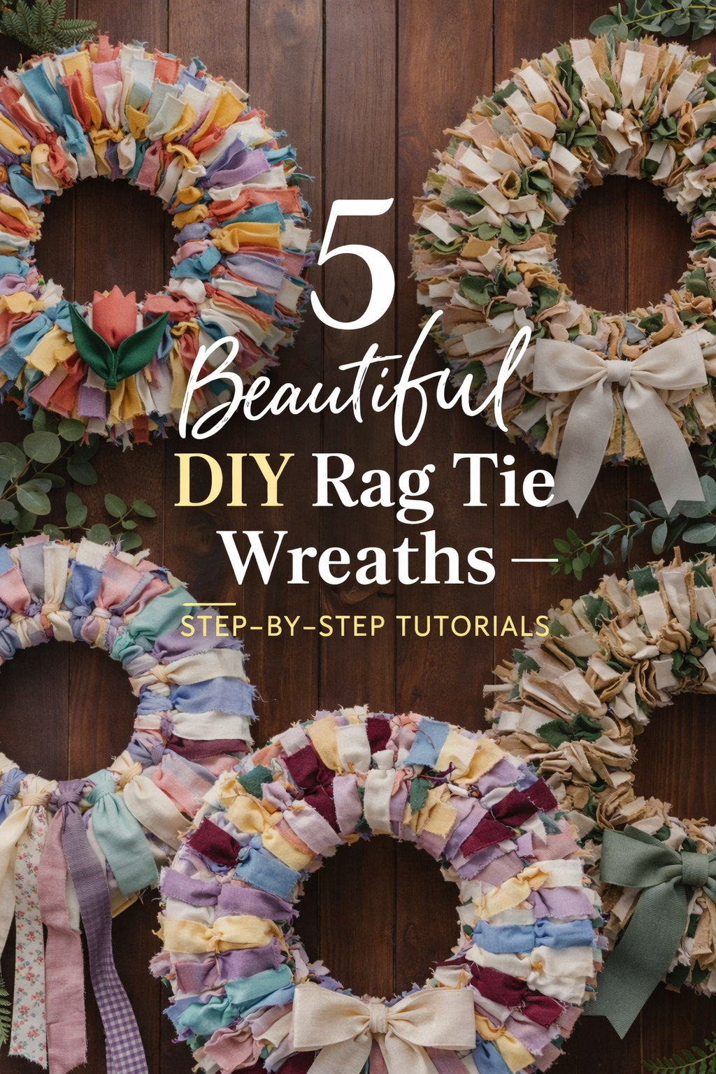 Five Beautiful DIY Rag Tie Wreaths — Step-by-Step Tutorials to Transform Your Front Door