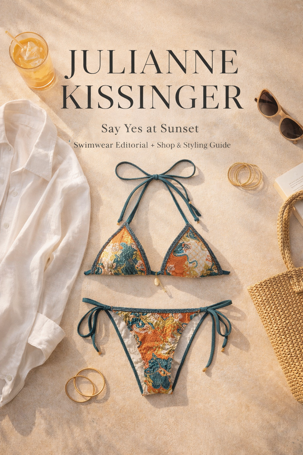 Julianne Kissinger in Say Yes at Sunset: Tapestry Heat on the Coast (Editorial + Shop + Styling Guide)