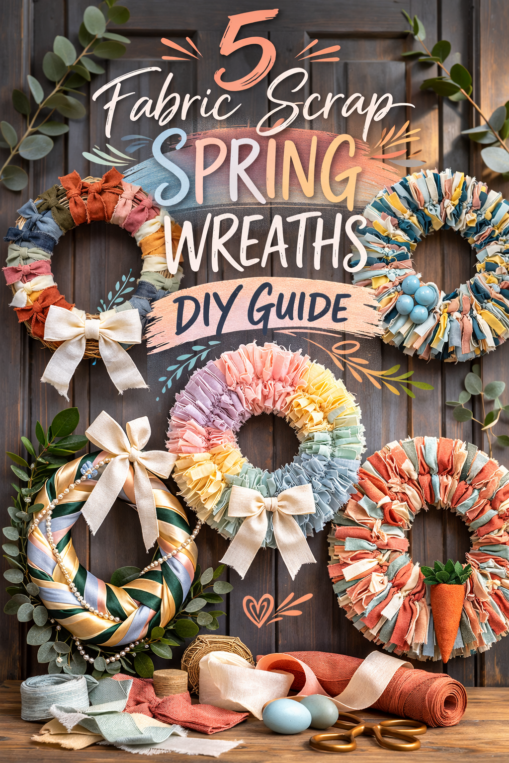 5 Fabric Scrap Spring Wreaths DIY Guide for a Soft Cozy Front Door