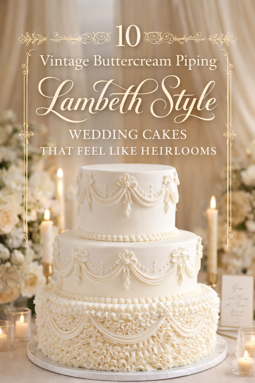 10 Vintage Buttercream Piping Lambeth Style Wedding Cakes That Feel Like Heirlooms