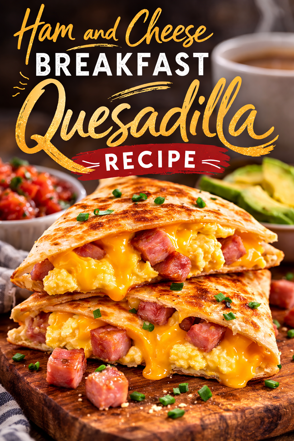 Golden Morning Ham and Cheese Breakfast Quesadilla Recipe