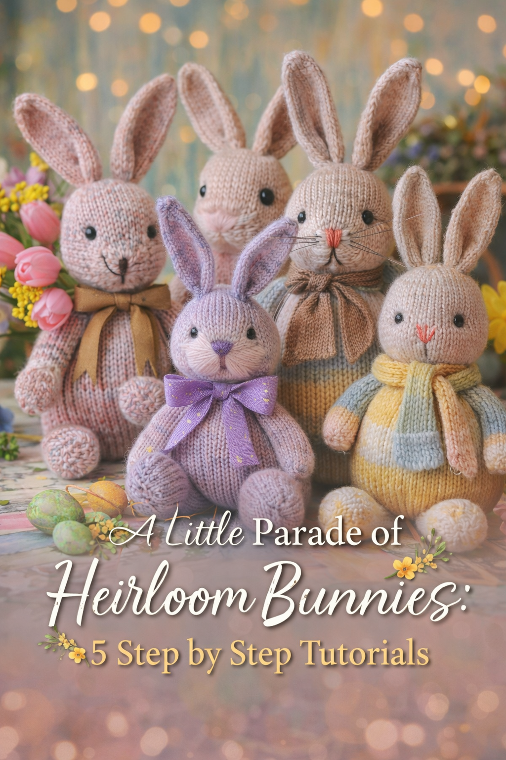 A Little Parade of Heirloom Bunnies: 5 Step by Step Tutorials