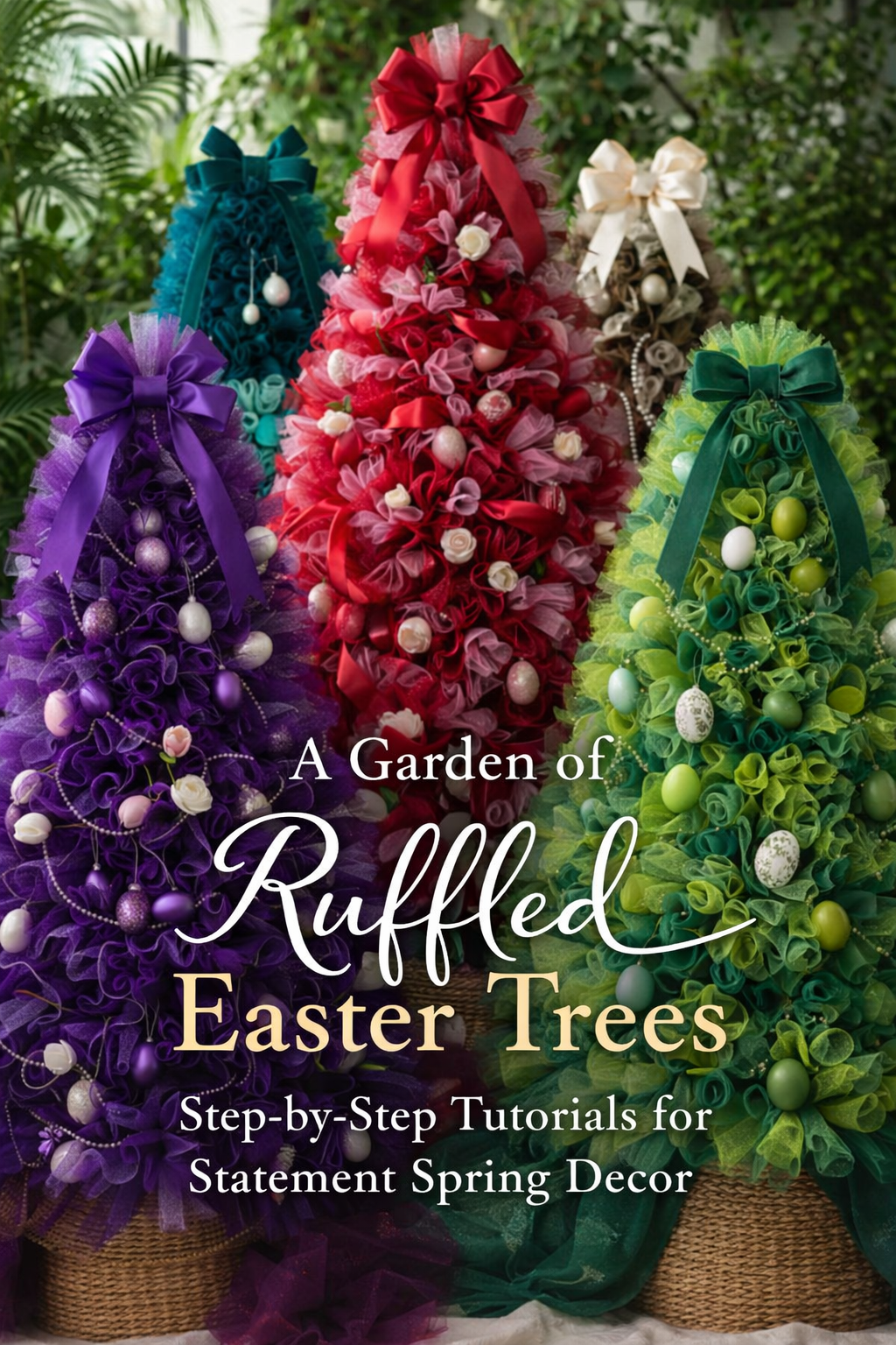A Garden of Ruffled Easter Trees: Step by Step Tutorials for Statement Spring Decor