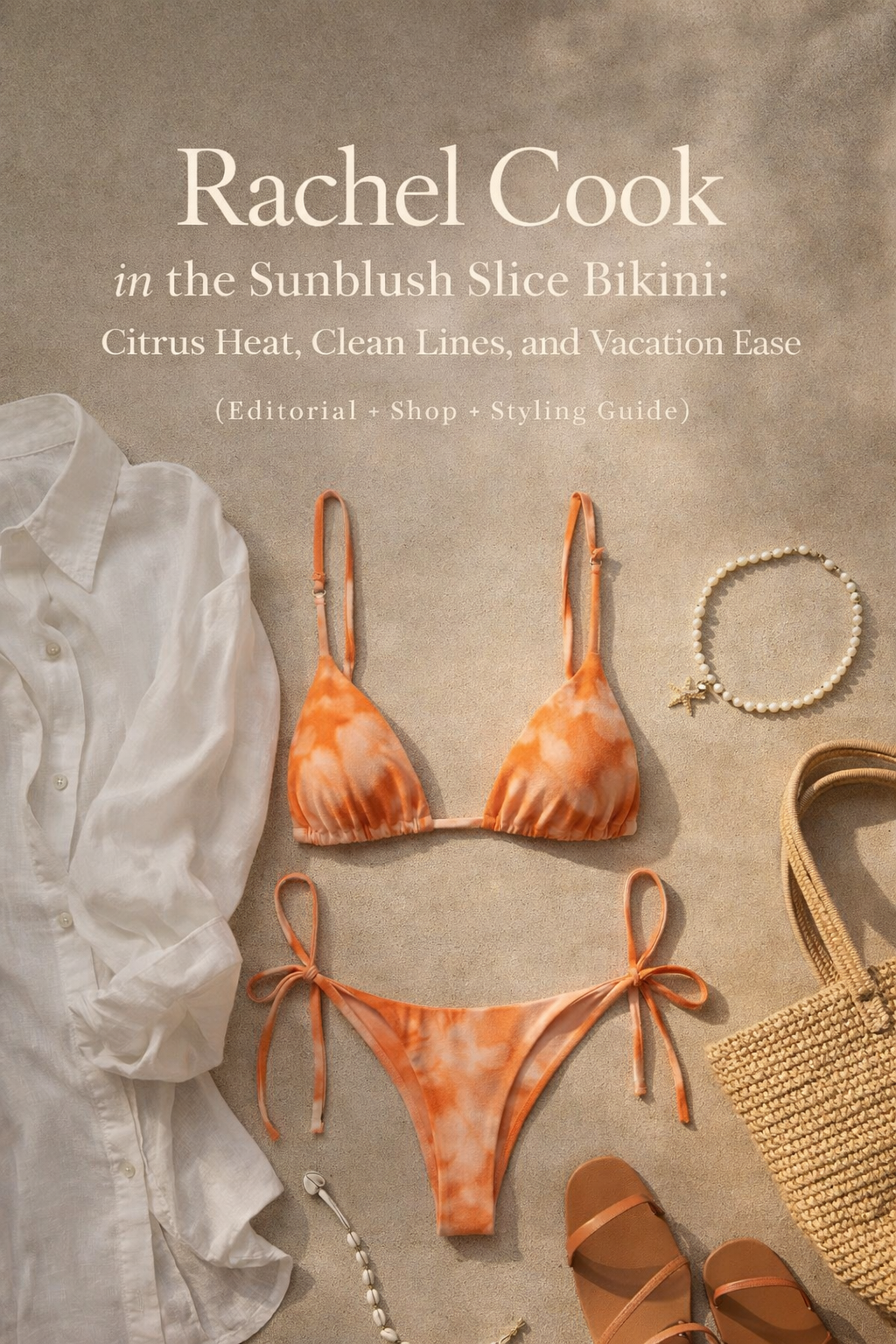 Rachel Cook in the Sunblush Slice Bikini: Citrus Heat, Clean Lines, and Vacation Ease (Editorial + Shop + Styling Guide)