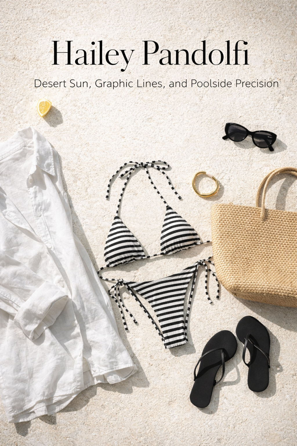 Hailey Pandolfi in the Coast Signal Bikini: Desert Sun, Graphic Lines, and Poolside Precision (Editorial + Shop + Styling Guide)