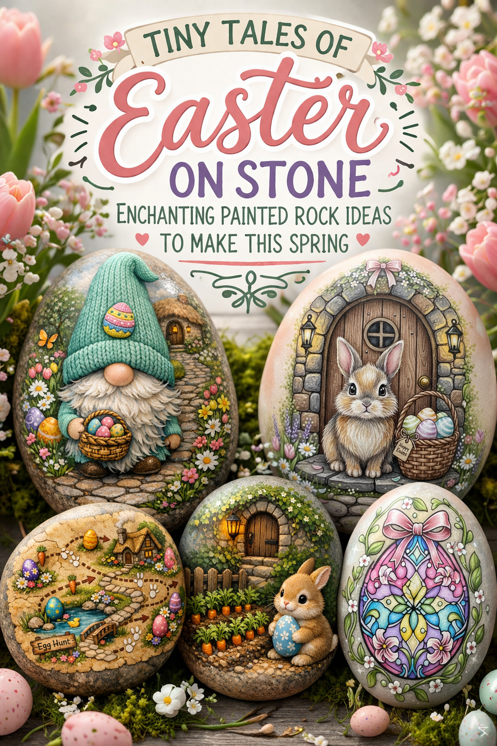Tiny Tales of Easter on Stone: Enchanting Painted Rock Ideas to Make This Spring