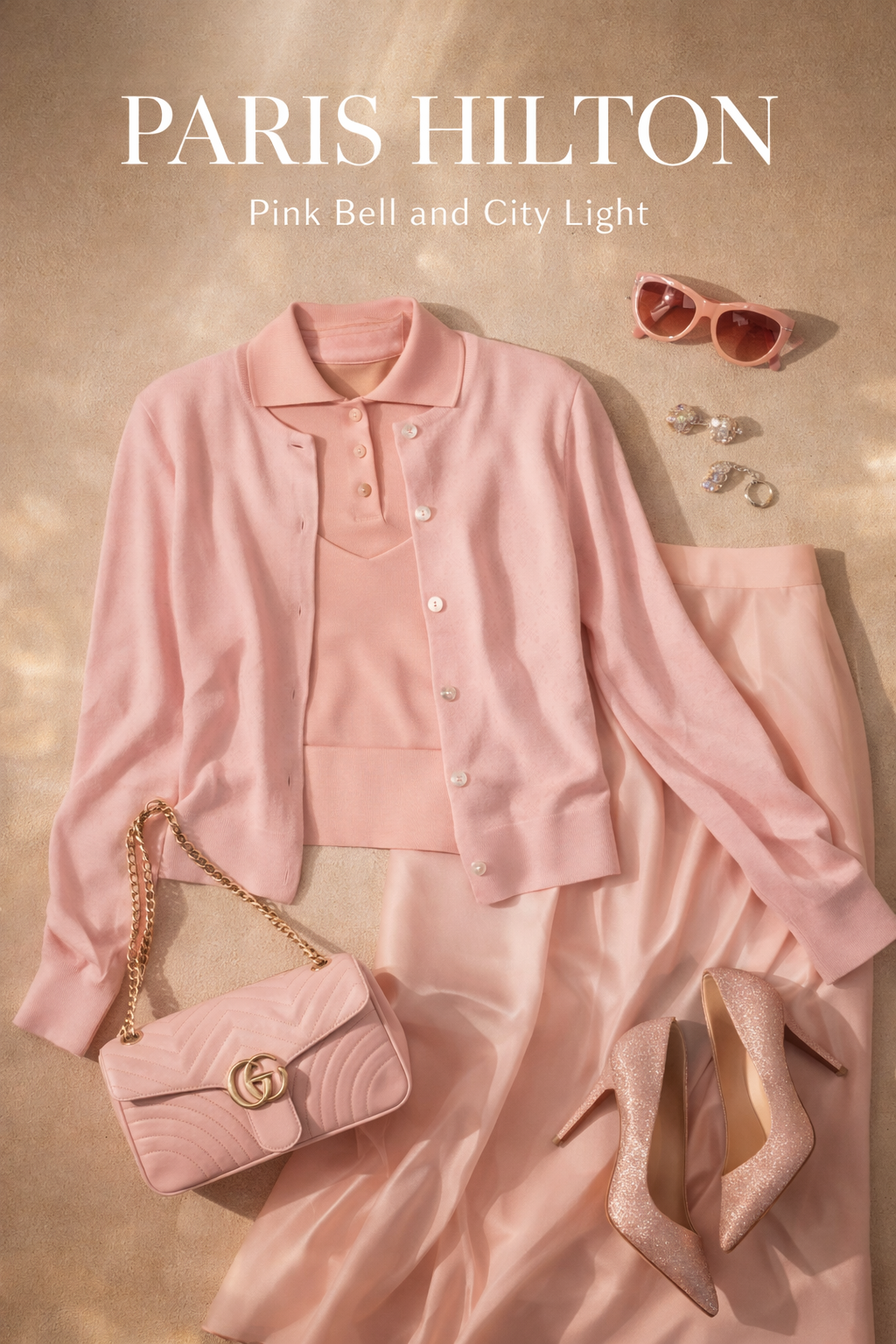 Paris Hilton in Pink Bell and City Light