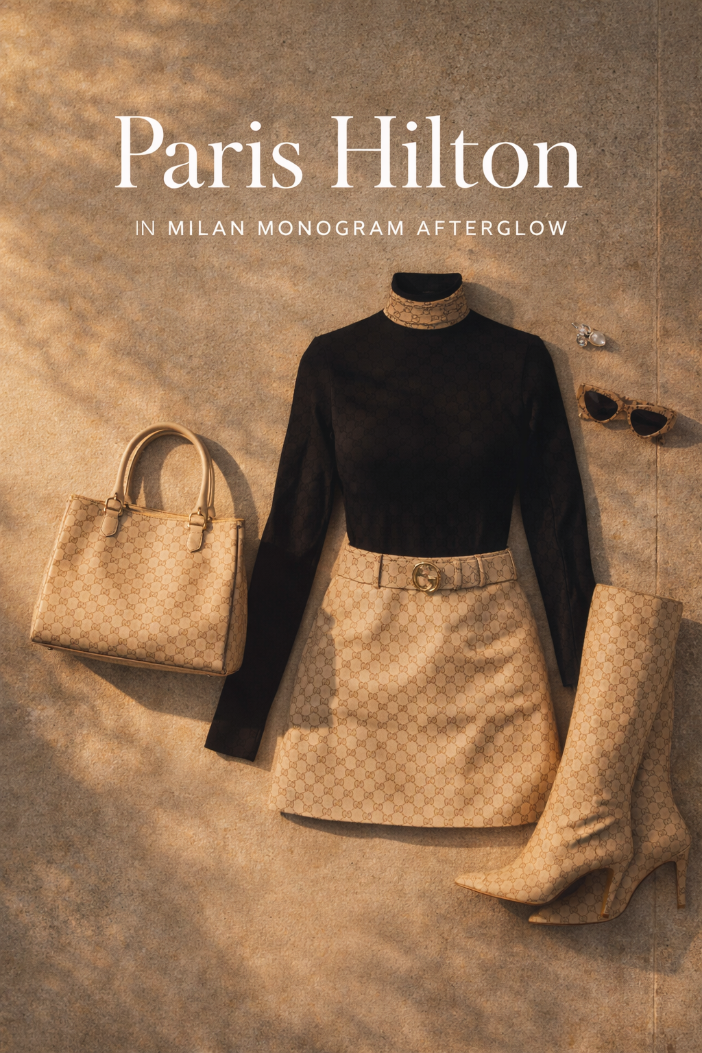 Paris Hilton in Milan Monogram Afterglow