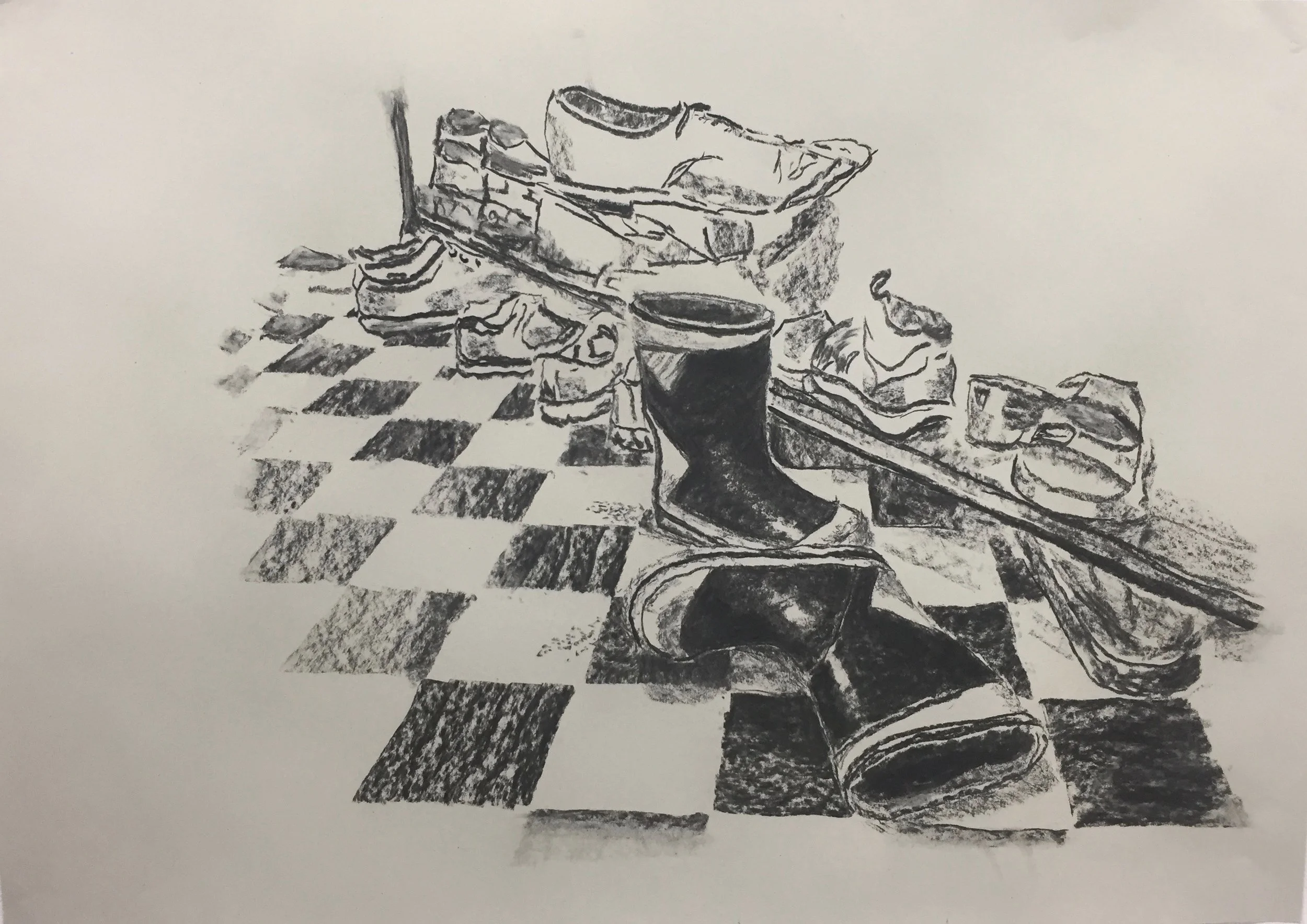 Charcoal on sugar paper, A1