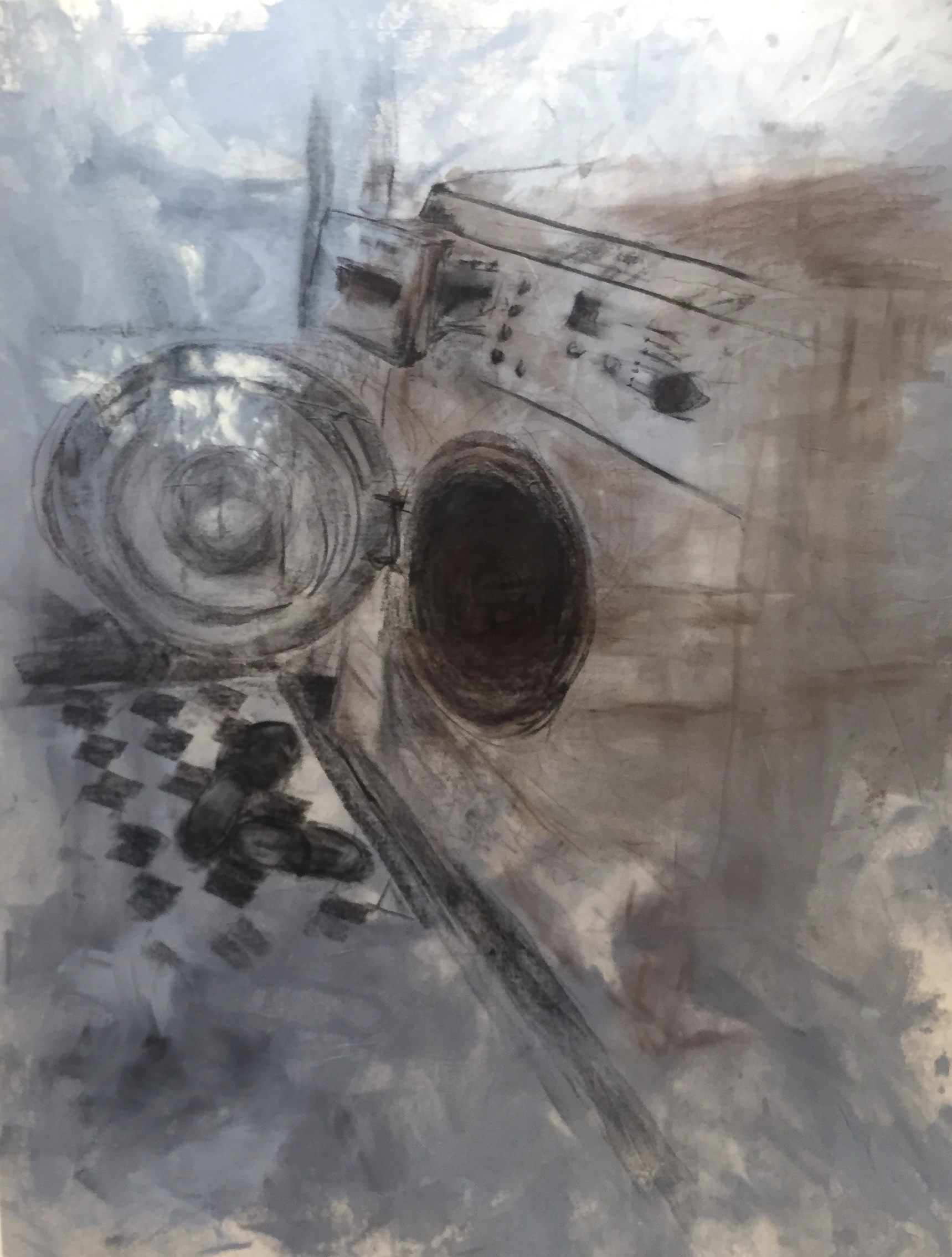 Abyss. Charcoal and acrylic on canvas, 170x130cm.