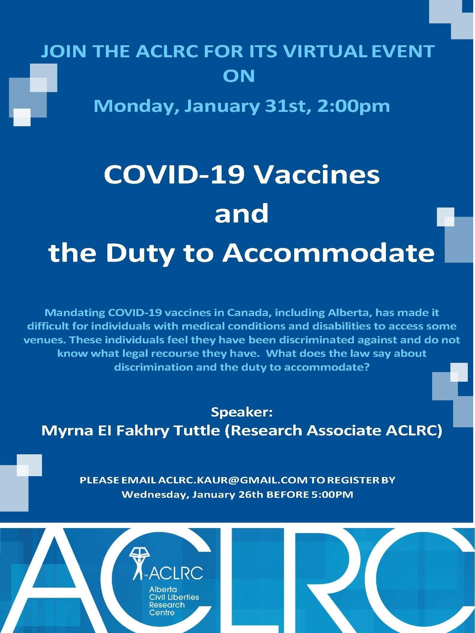 Covid and Duty to Accommodate Jan 31, 2022