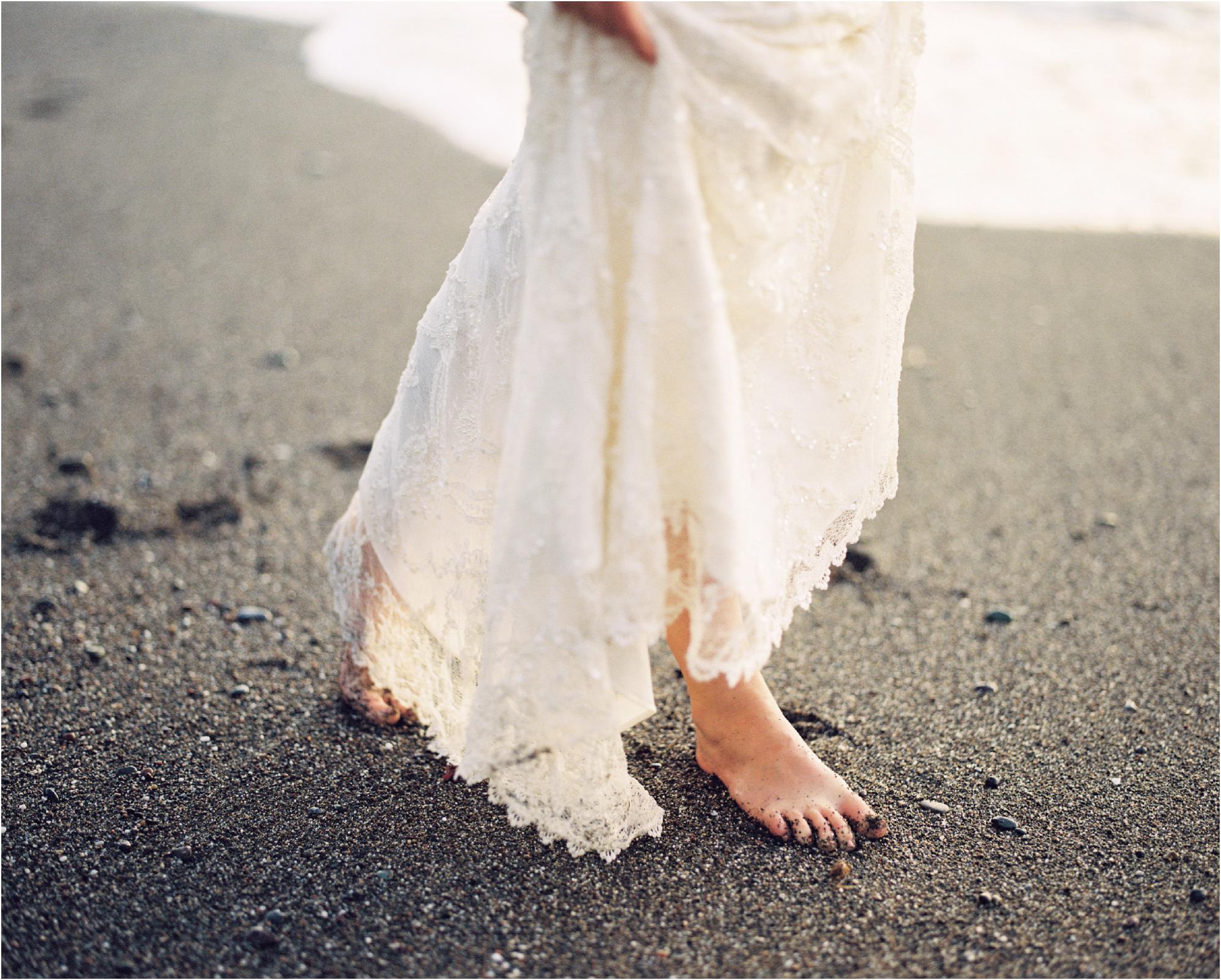 Seaside Bridal Session in Sonoma, California.   Dress: Claire Petibone https://clairepettibone.com/  Design & Florals: Thistle & Honey