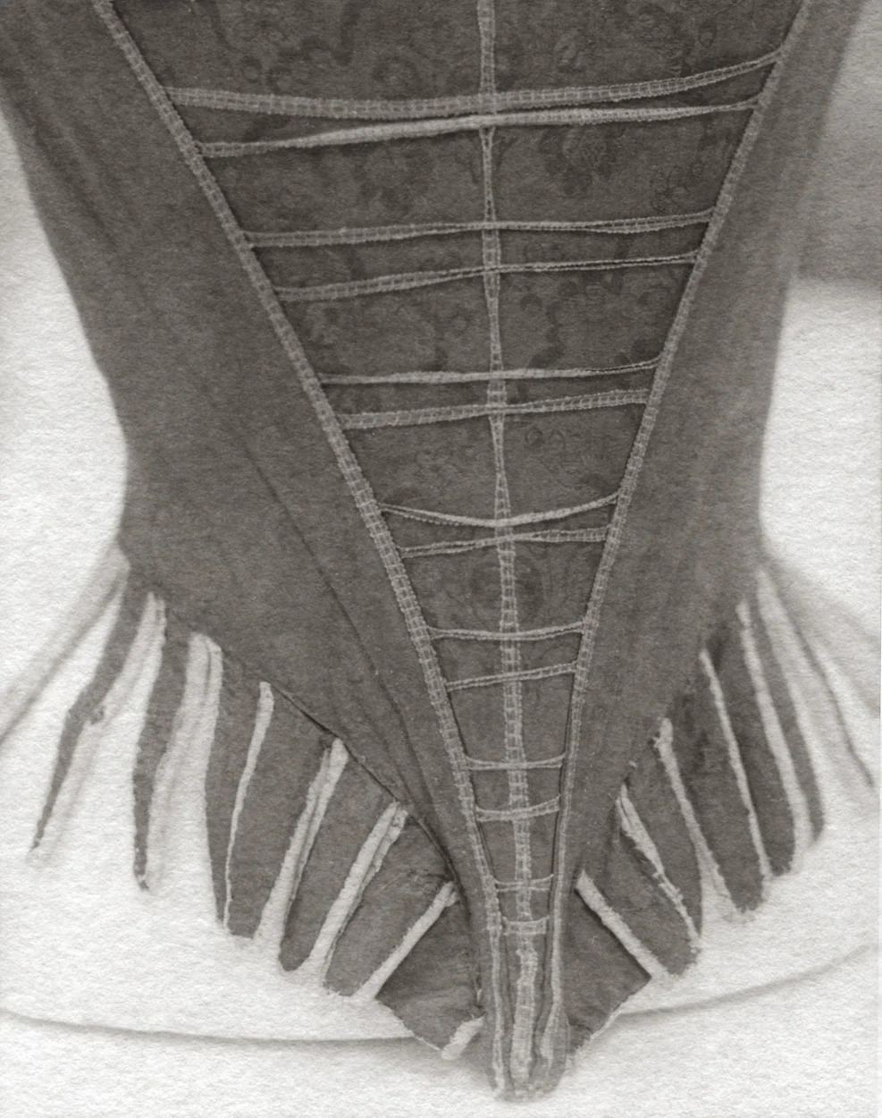 Red Boned Bodice, 2002-2004 platinum/palladium print, 4 3/4 x 3 3/4"