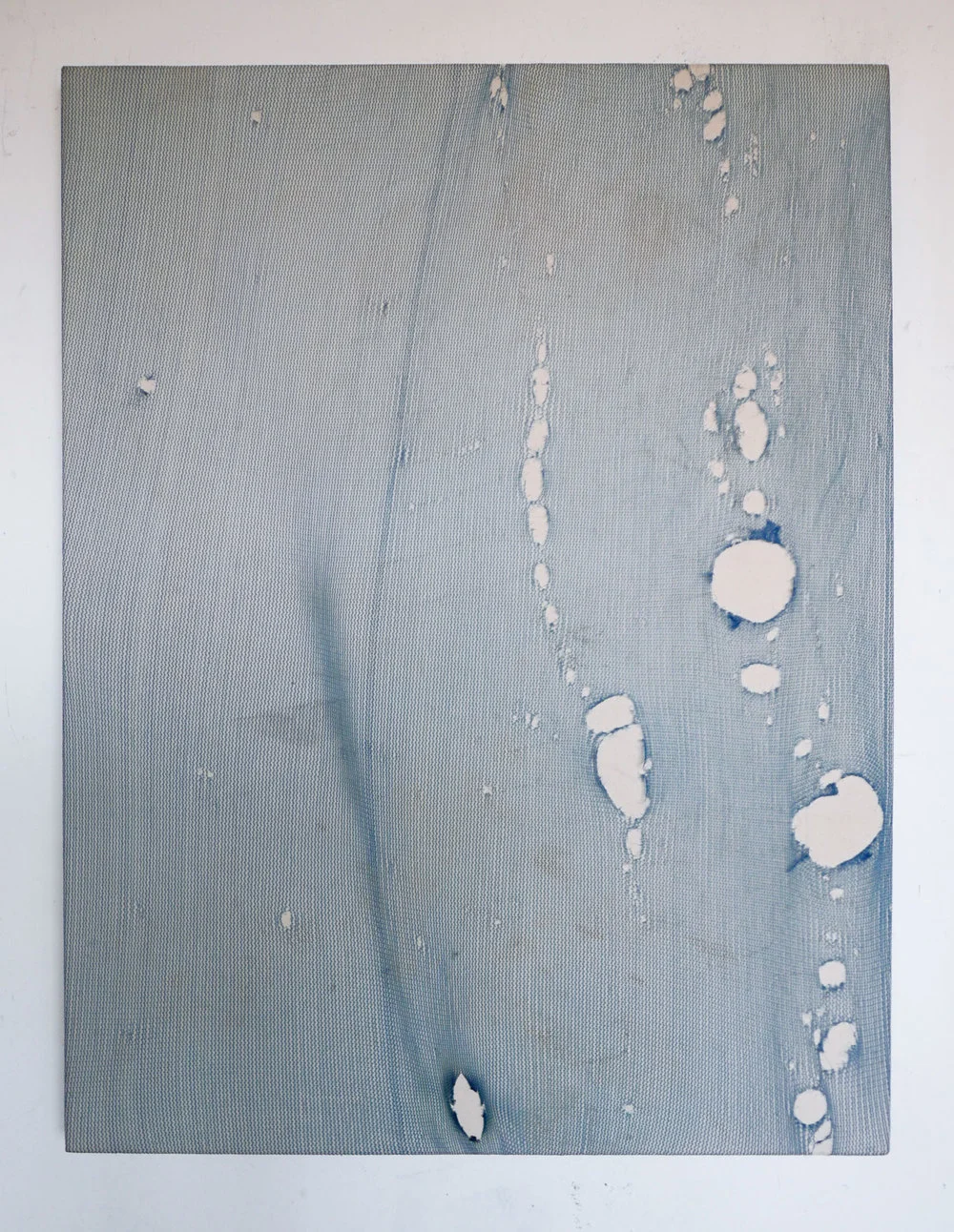 Hold tight 2017. Found Scaffold netting over Raw canvas 91x121cm