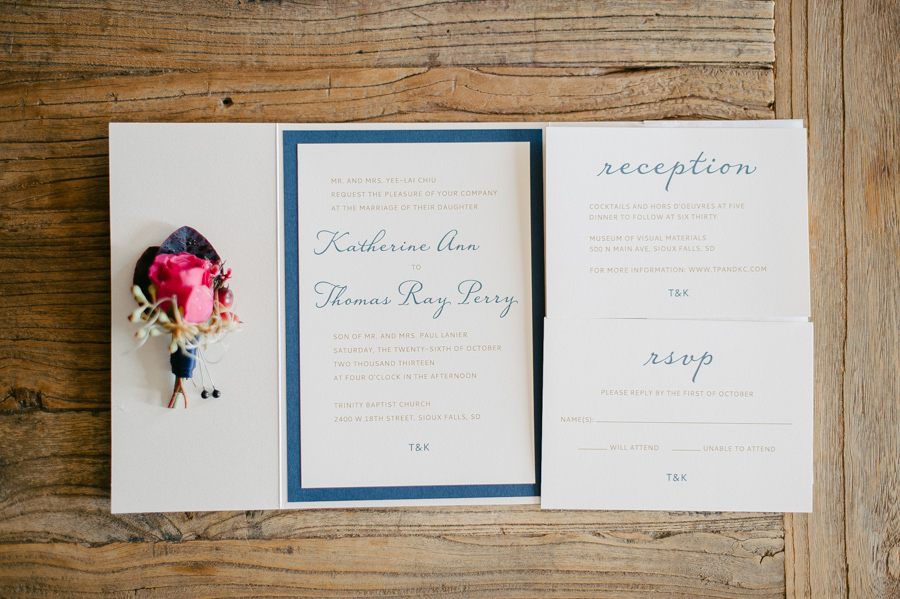 Wedding invitation with flower - Jeff Sampson Photography