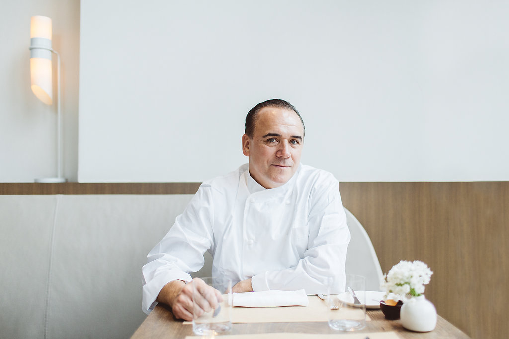 Chef Jean-Georges Vongerichten in his NYC restaurant, Jean Georges. 2015