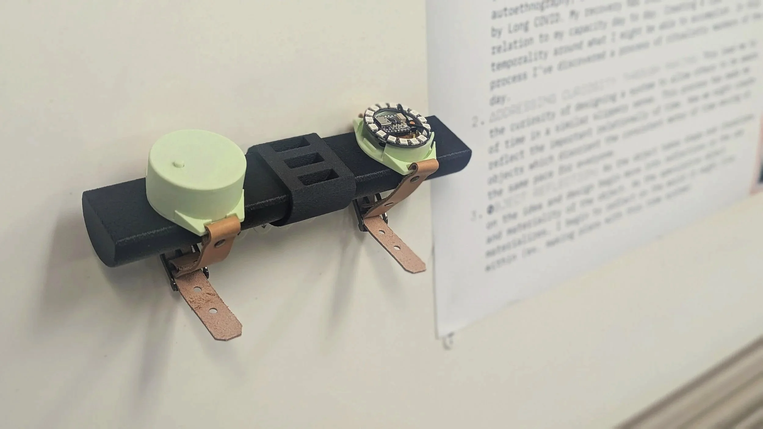  Creation of queer speculative object allows space to escape restrictive traditional design goals and experience the disruptive possibility of their existence. By creating objects which materialize queer, disabled autoethnographic methods we open up 
