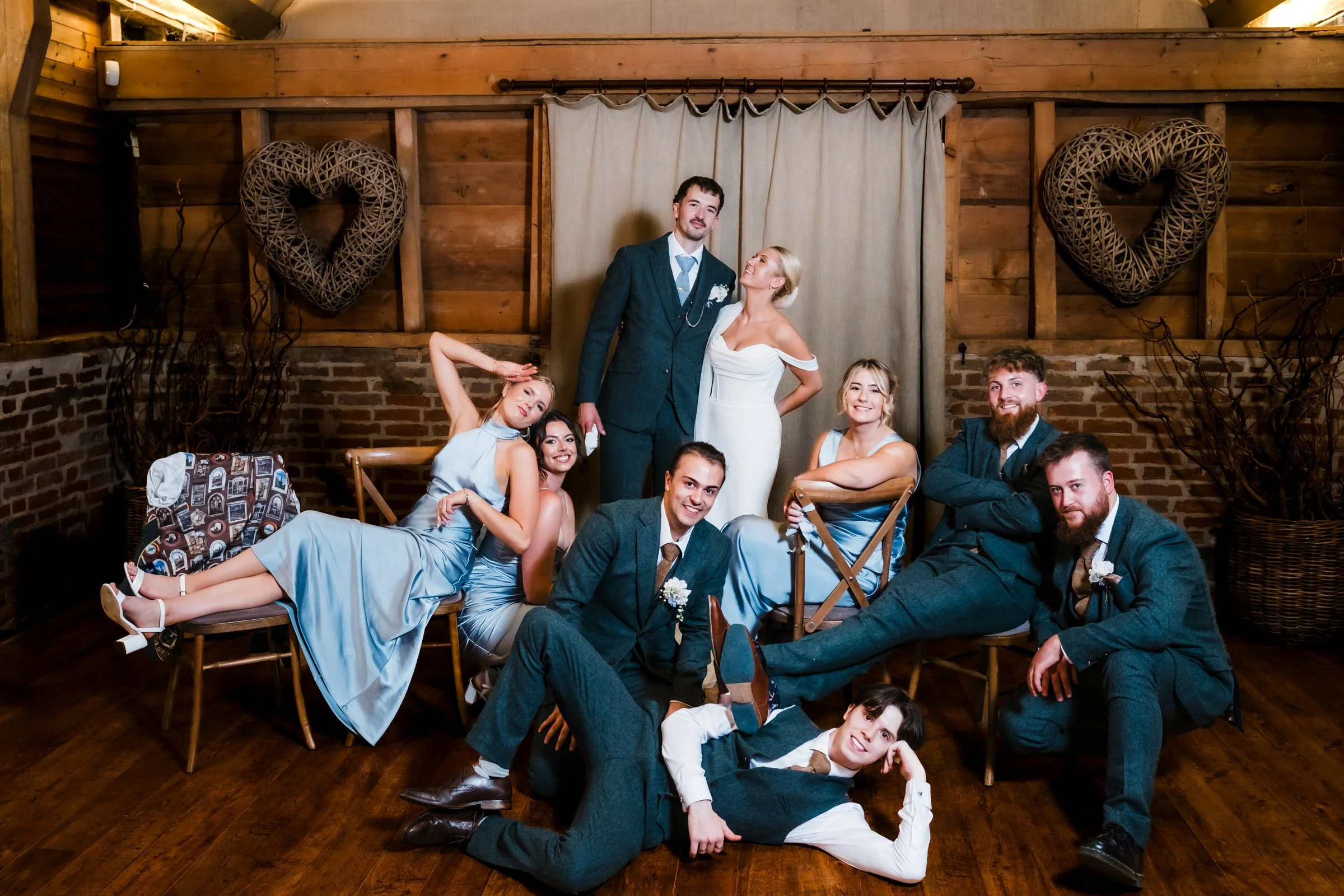 fun group photos at Wellington Barn