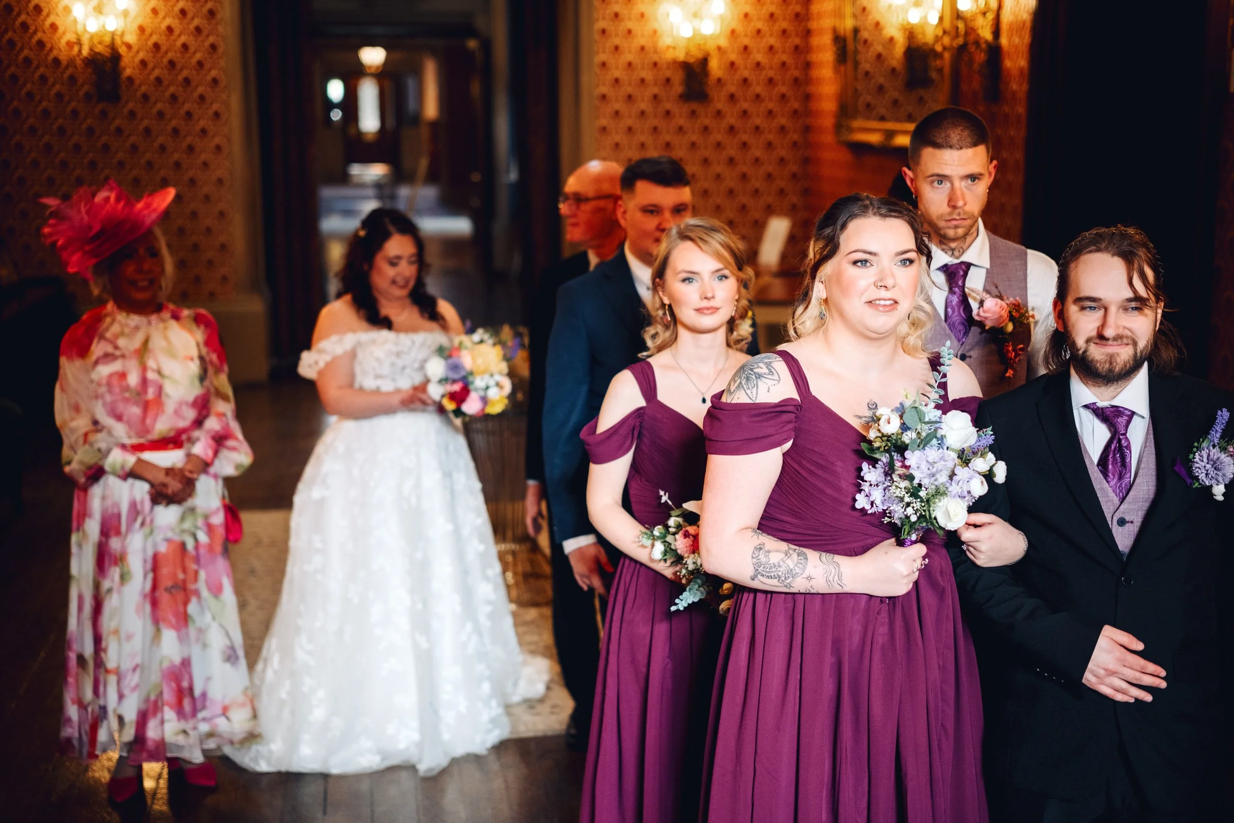 The bridal party wait with anticipation before the ceremony