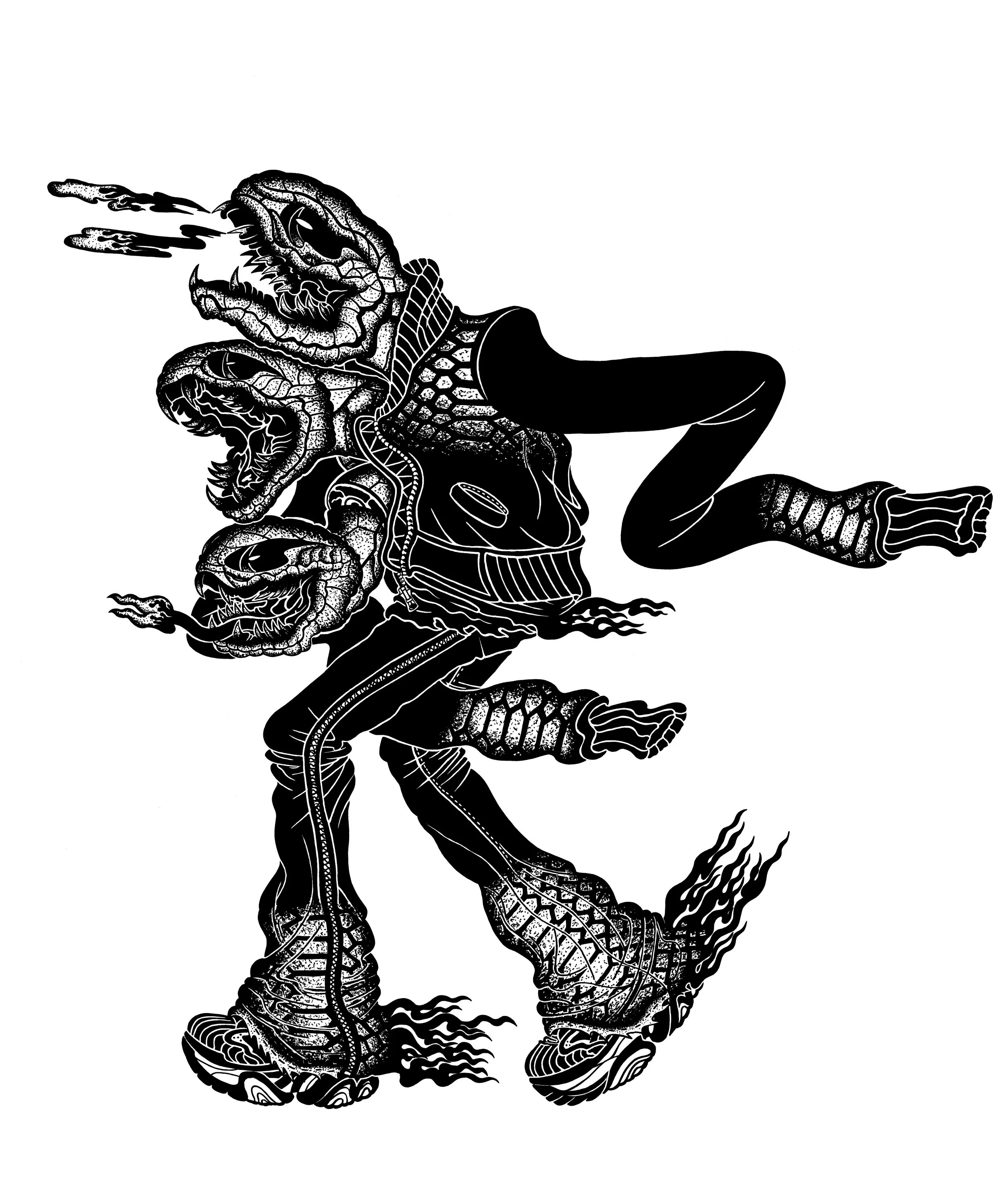  Me Myself &amp; I  36” x 48”  Archival Ink On Paper  Year Of The Snake Series  2025 