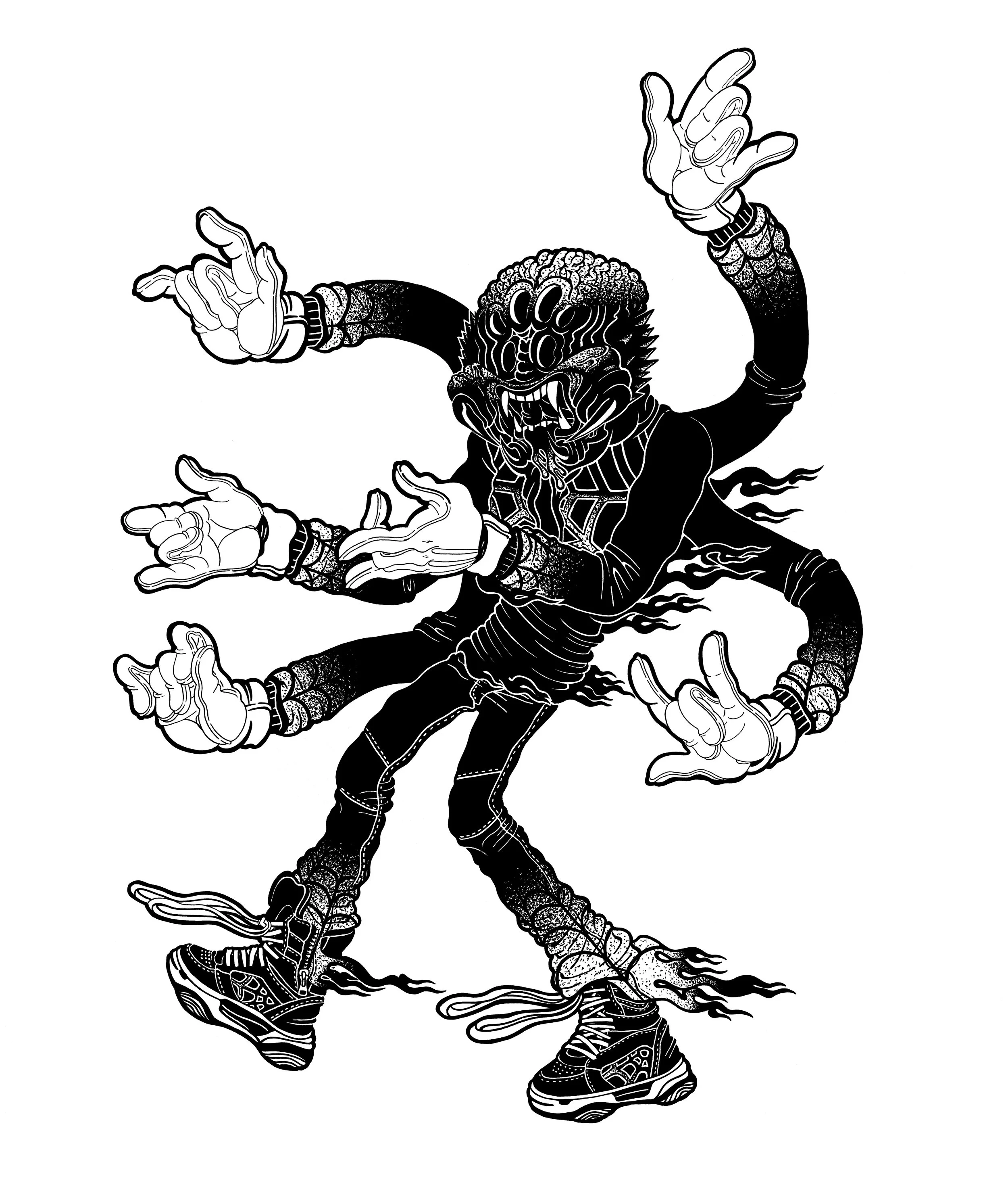  ARACHNOPHOBIA  36” x 48”  Archival Ink On Paper  Halloween Series  2025 