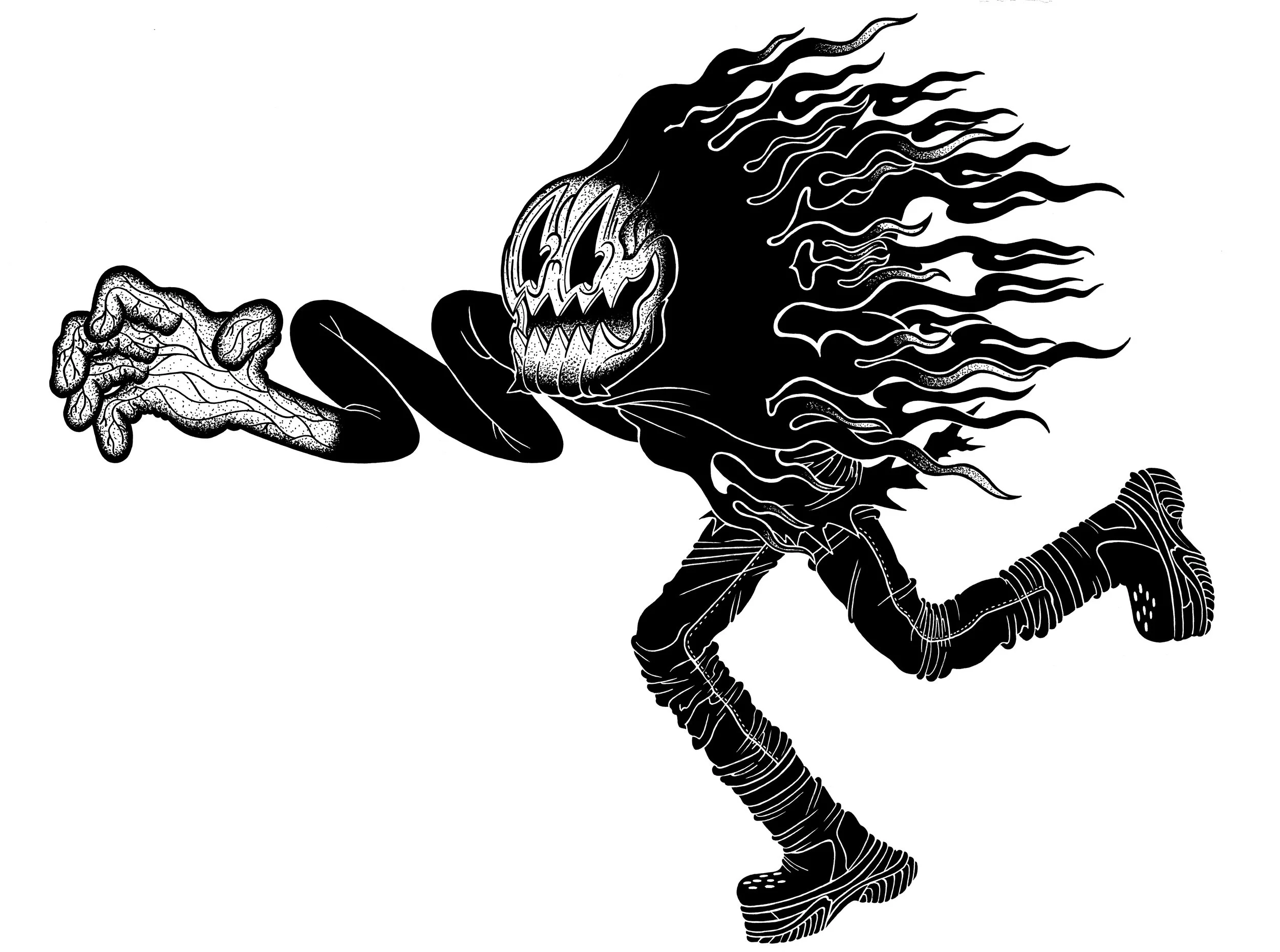  THE NIGHT TERROR  24” x 36”  Archival Ink On Paper  Halloween Series  2024 