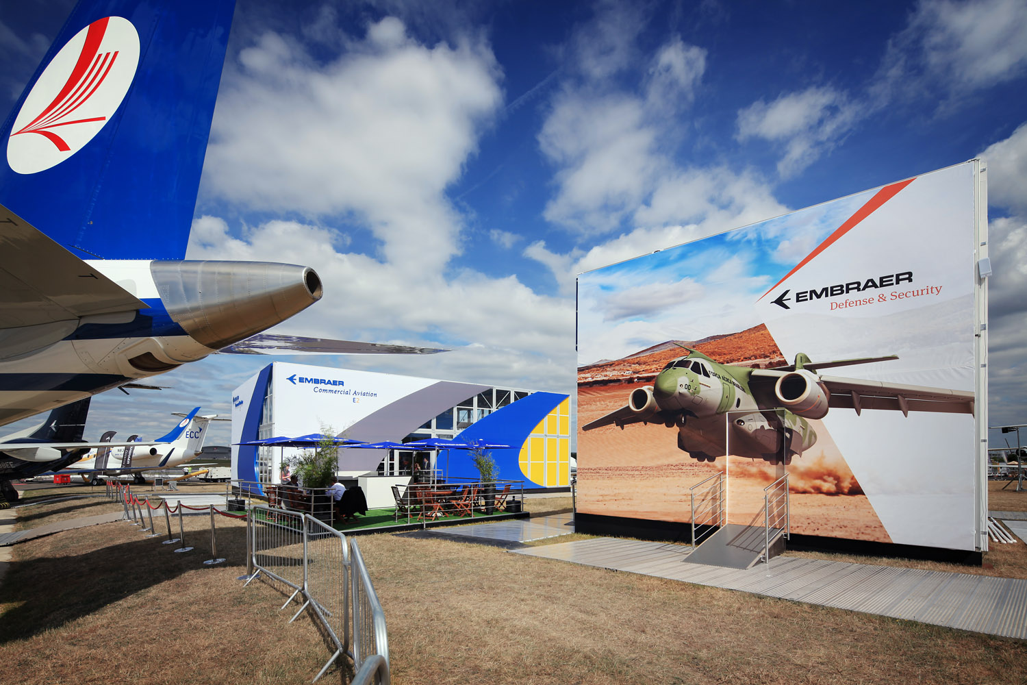 Embraer at the Farnborough Airshow, Farnborough, UK