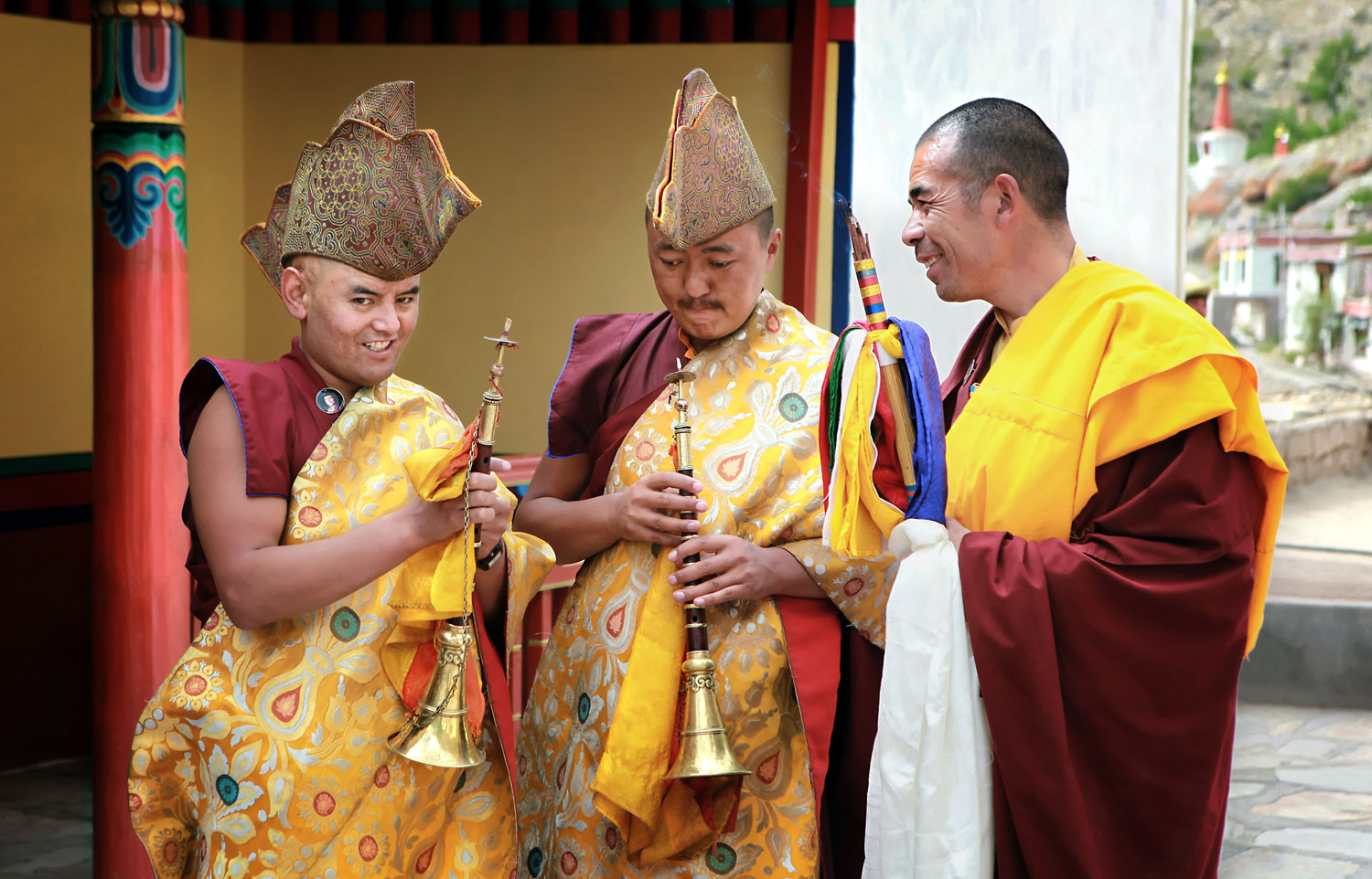 Getting ready for H.H, Hemis Monastery, Ladakh, India