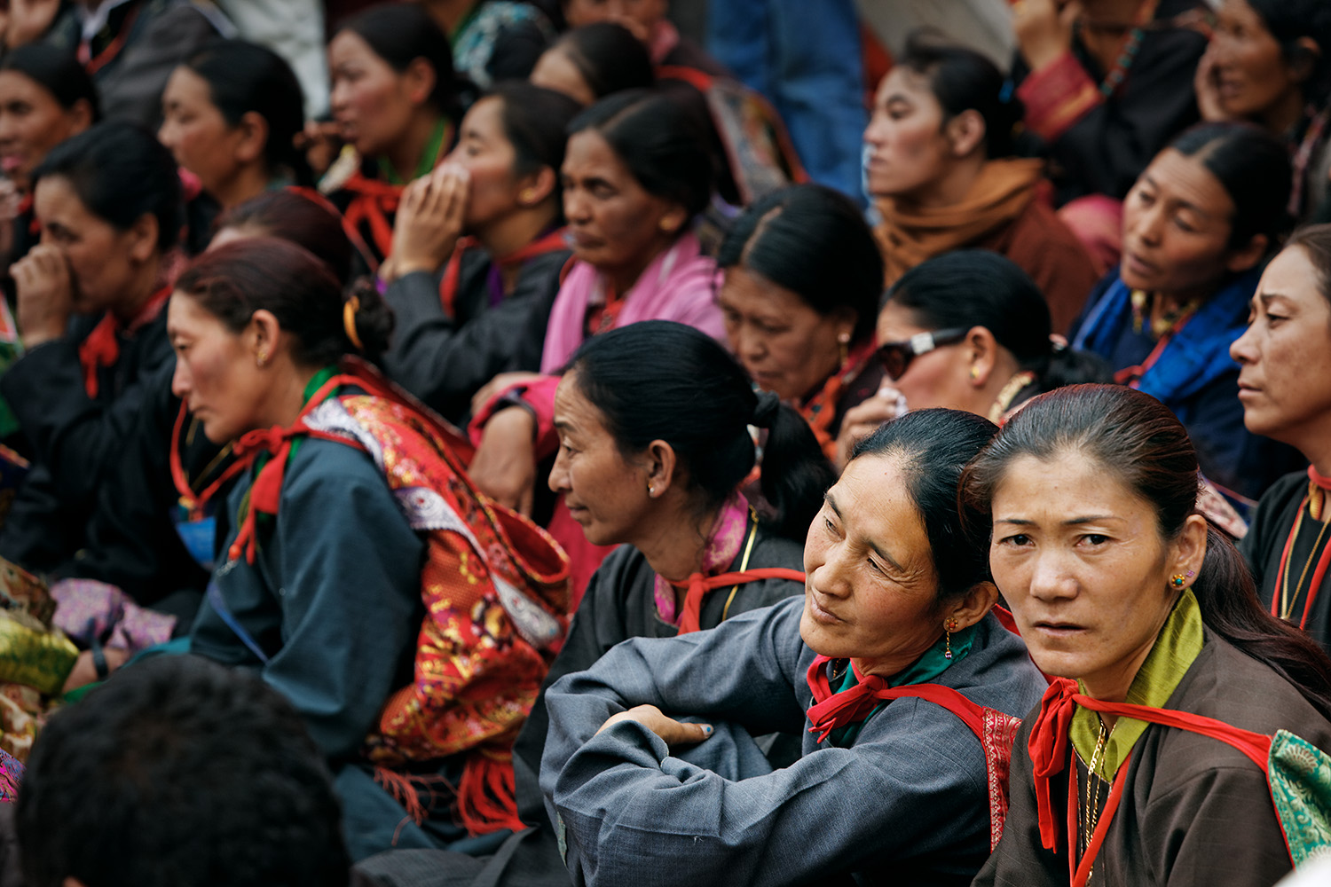 Women listening to teaching, Hemis Monastery