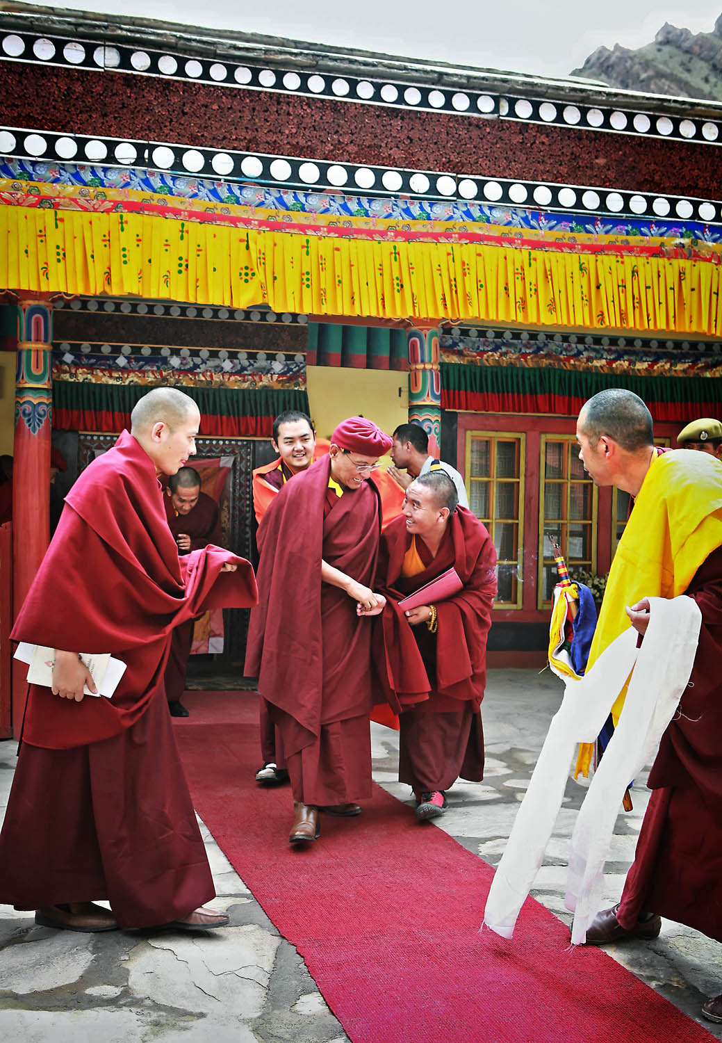 Greeting H.H, Hemis Monastery, Ladakh, India