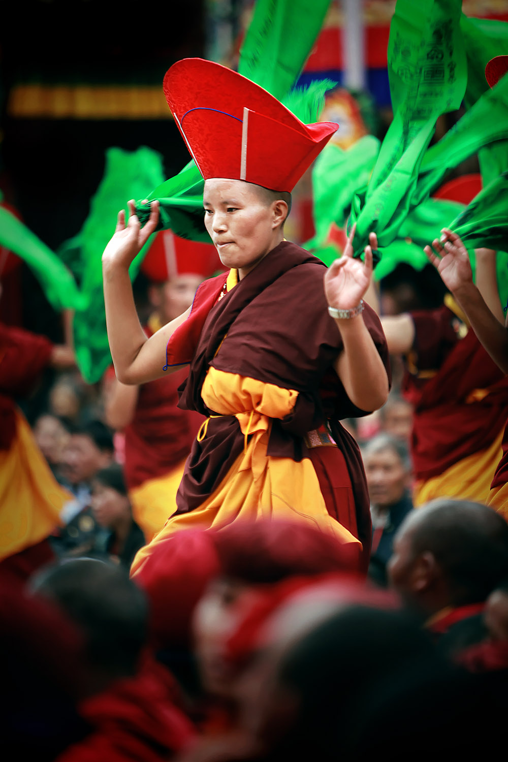 Nuns dancing, Hemis Monastery