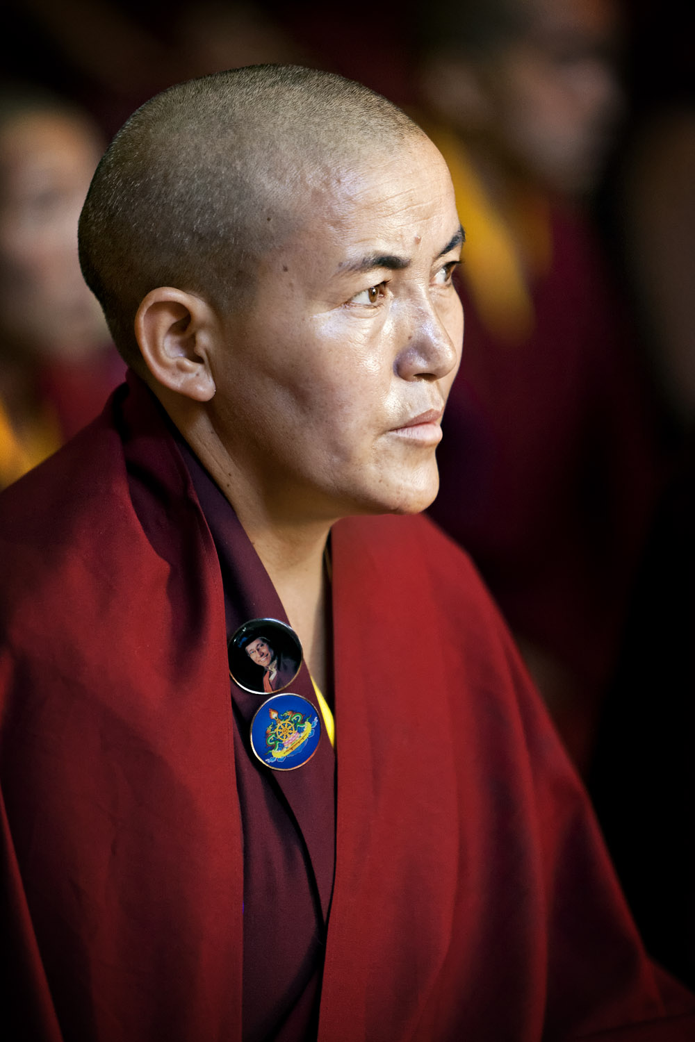 Nun during morning Puja, Hemis Gompa, Ladakh, India