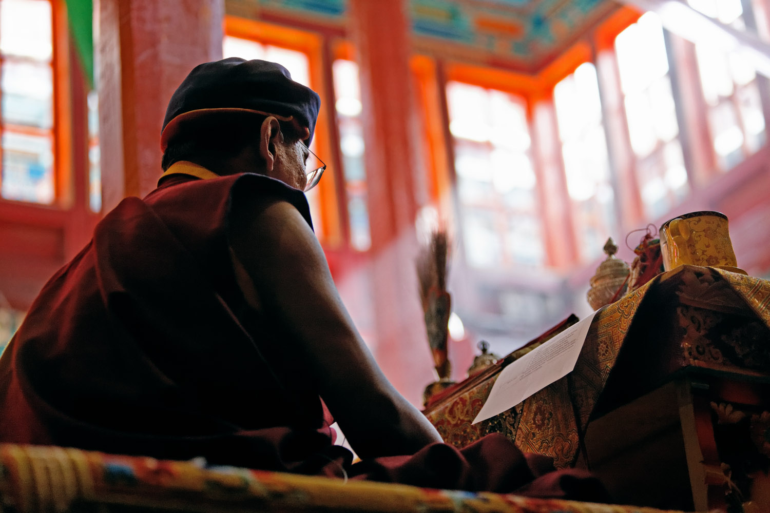 H.H. leading Tsok Offering, Hemis Monastery