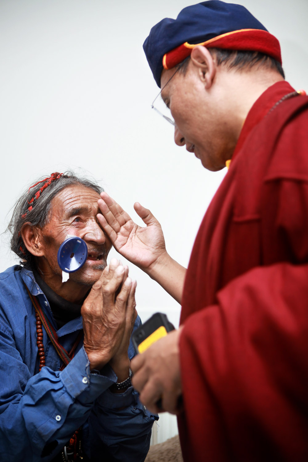 H.H. meeting patients at Leh Hospital, Ladakh