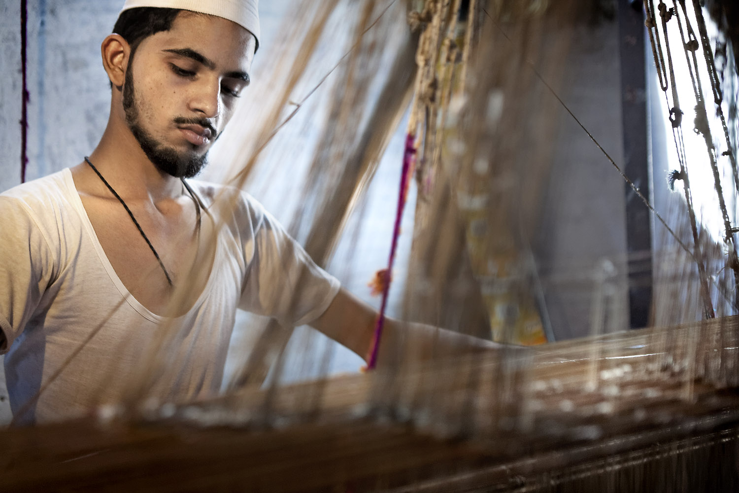 Saree weaver, Banares, India