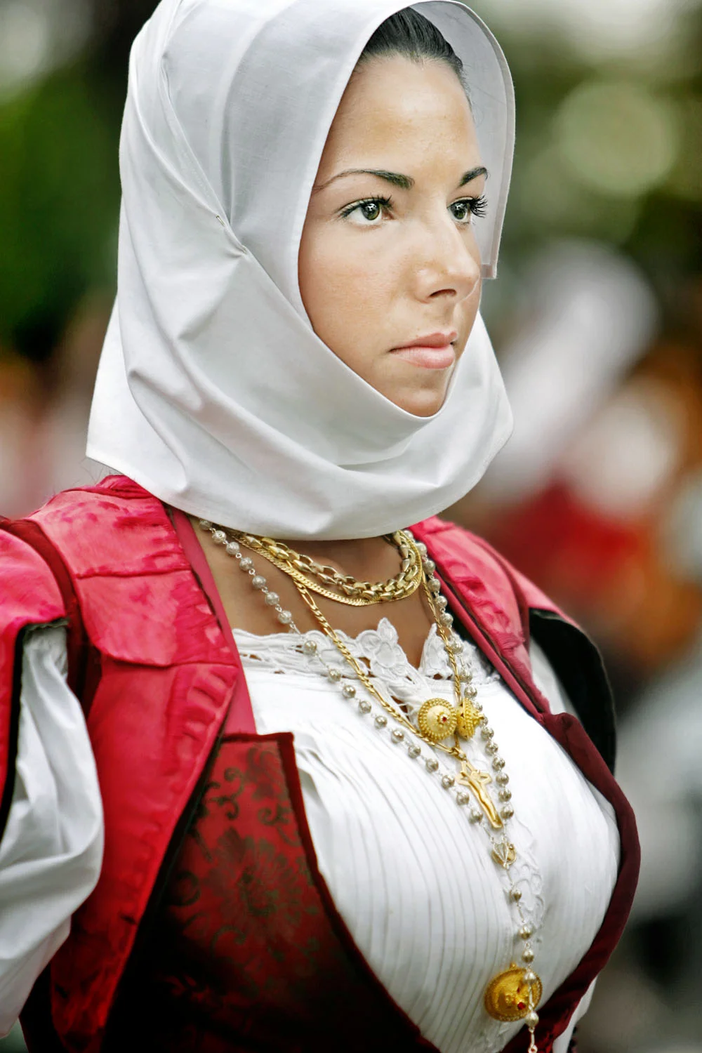 Traditionally Dressed Girl, Nuoro, Sardinia, Italy