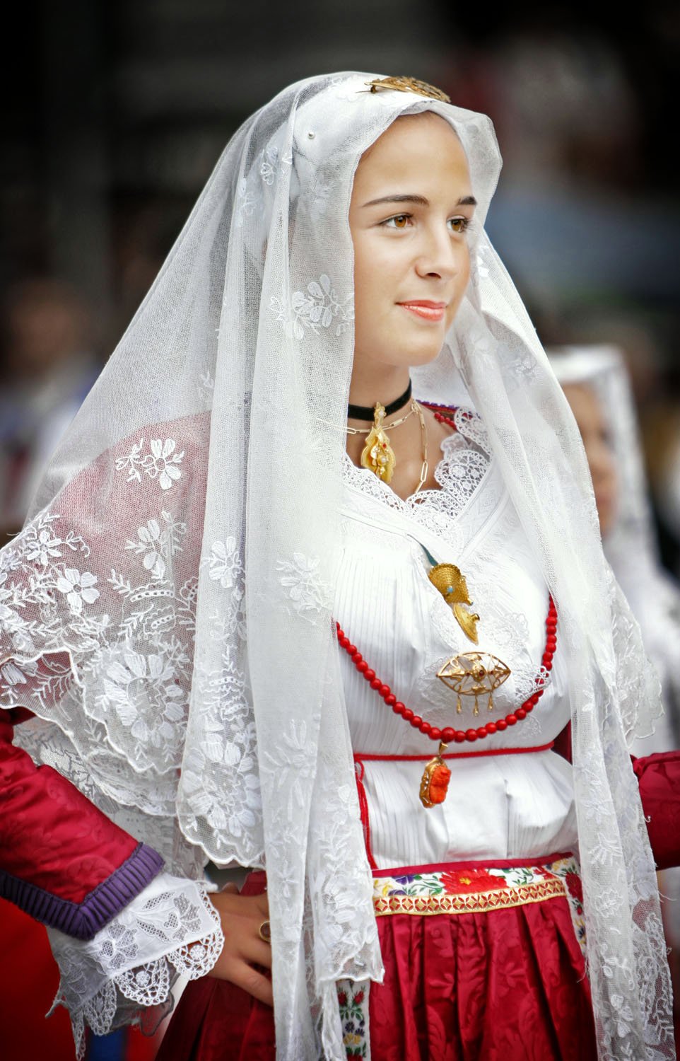 Traditionally Dressed Girl, Nuoro, Sardinia, Italy